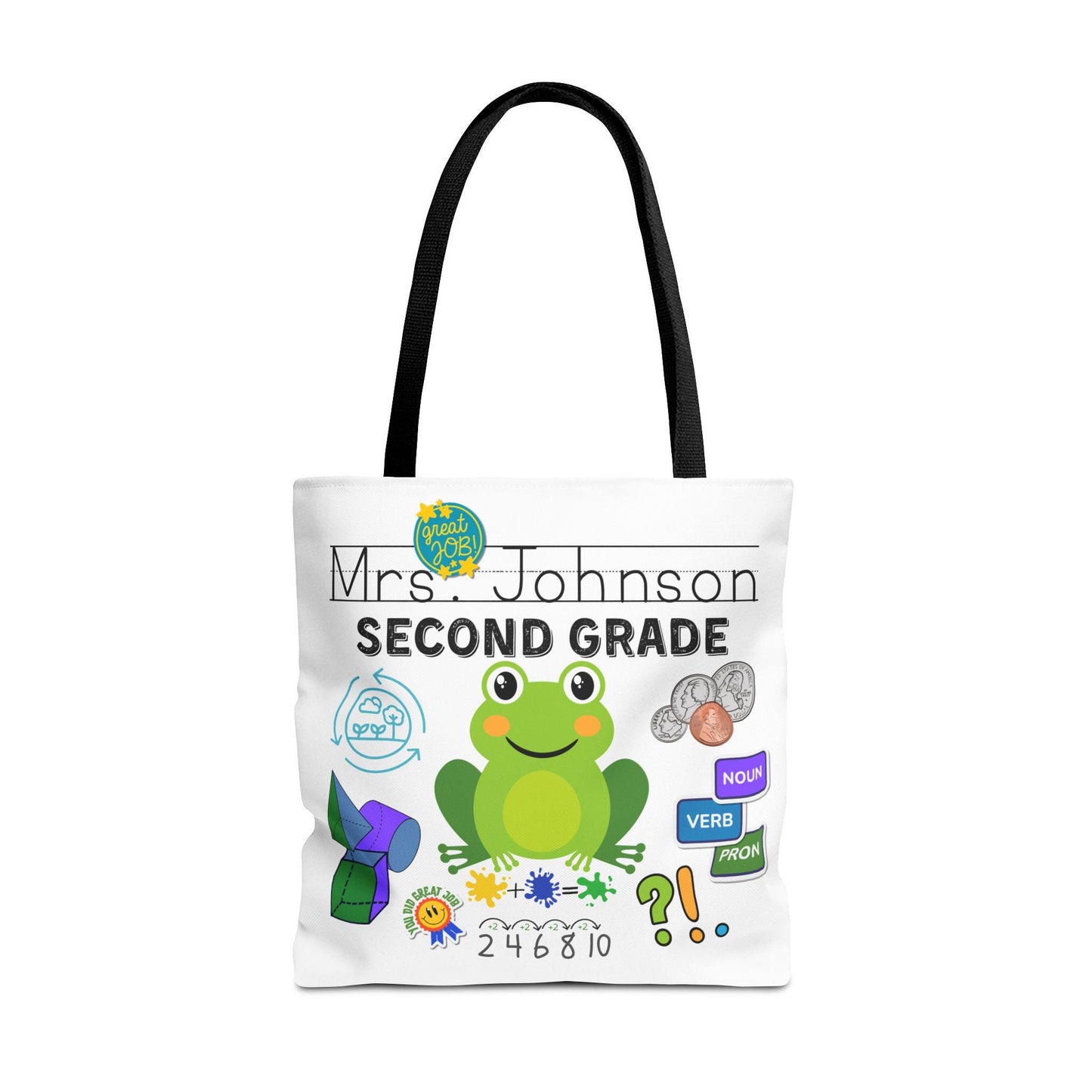 Personalized Second Grade Teacher Tote Bag