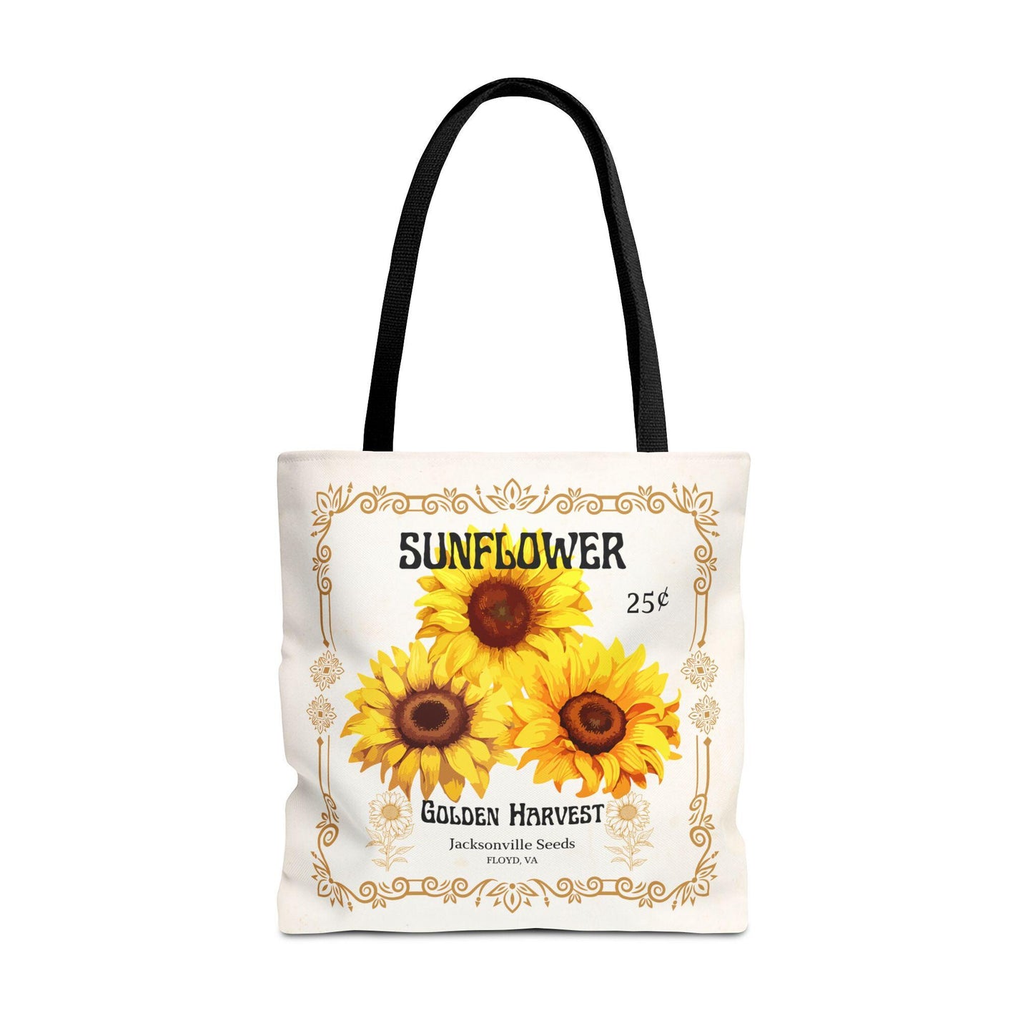 Personalized Sunflower Seed Packet Vintage Farmer's Market Tote Bag
