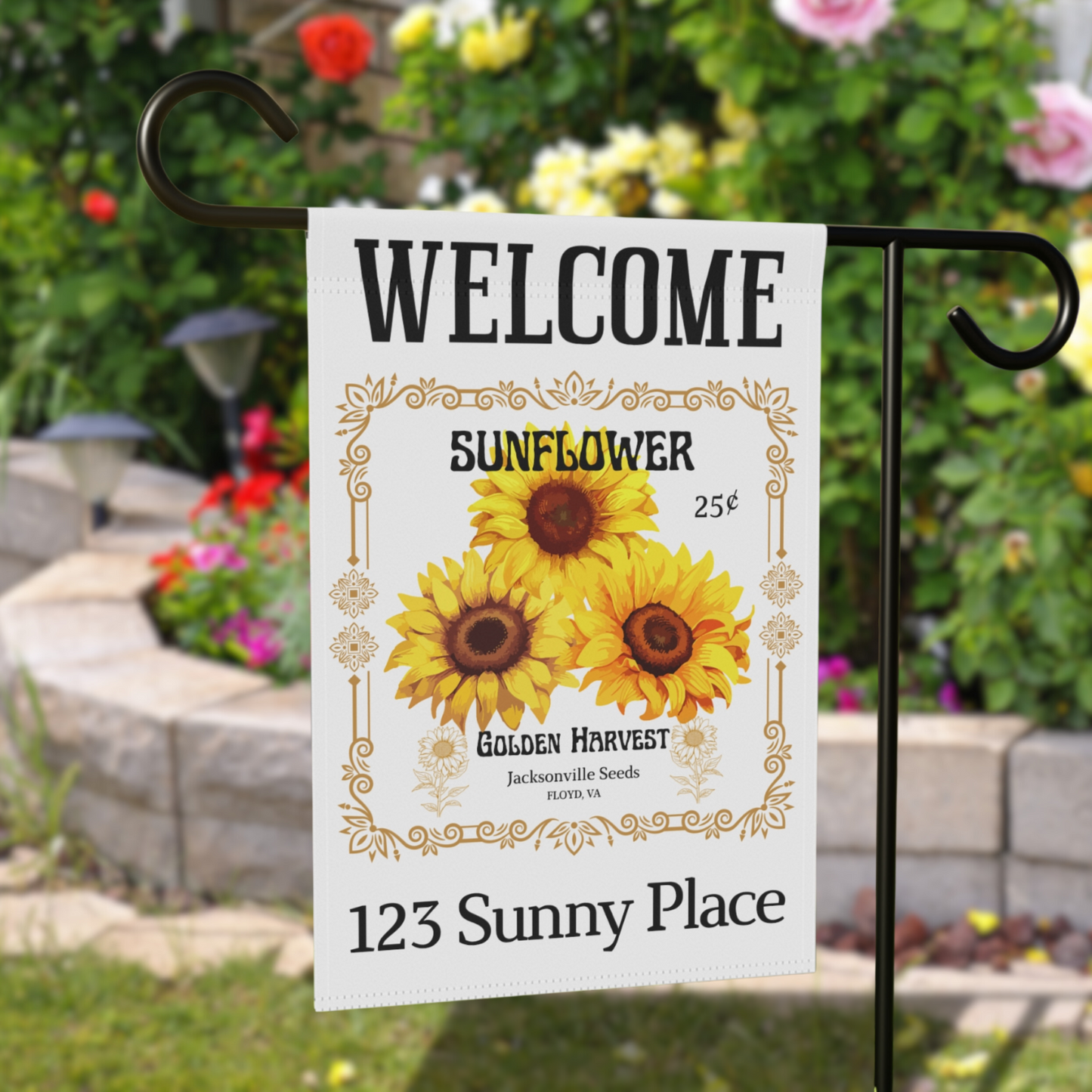 Personalized Seed Packet Yard Flag - Stand NOT Included