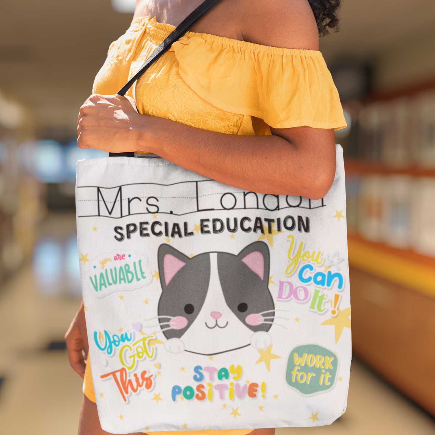 Personalized Special Education Teacher Tote Bag