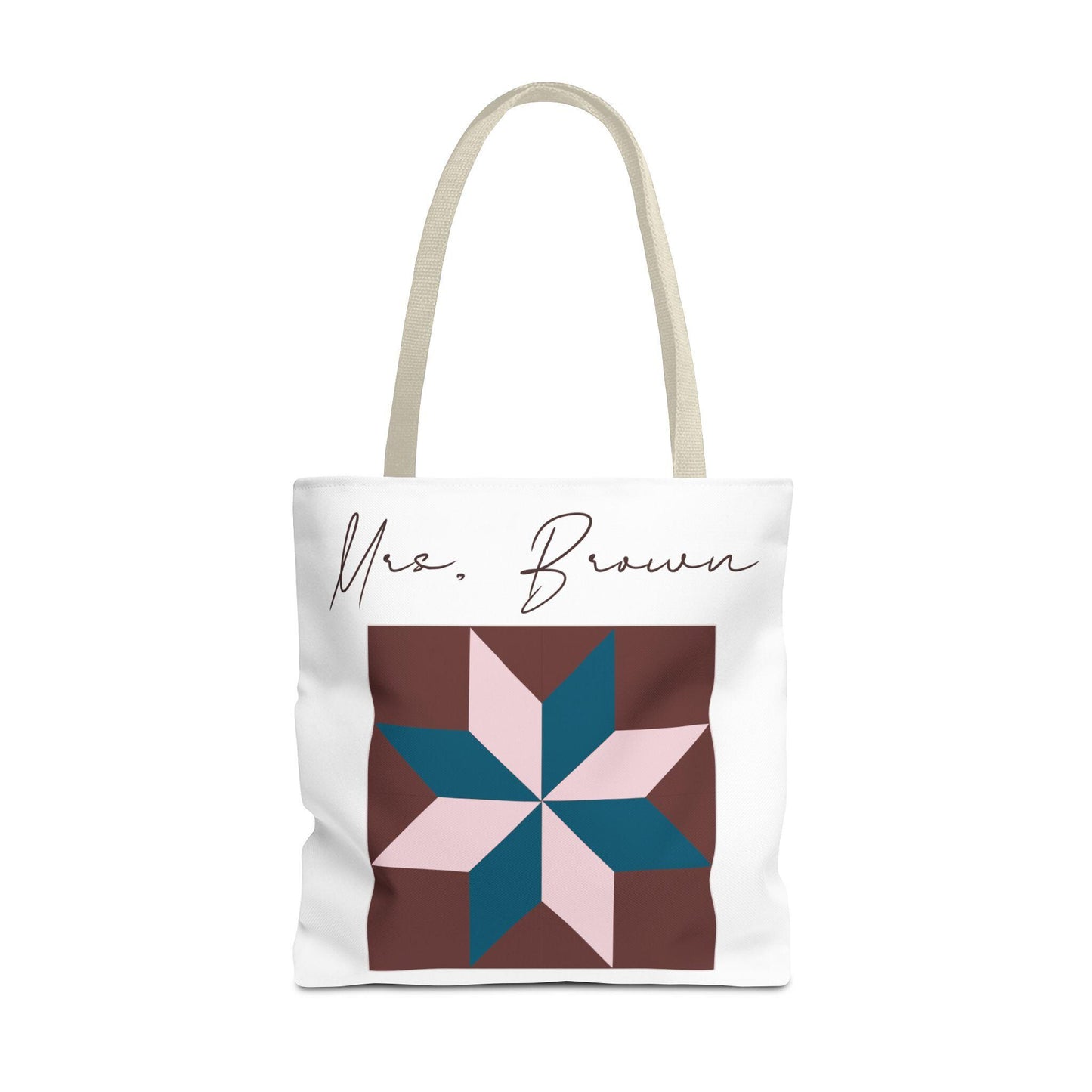 Personalized Quilt Block Tote Bag in 3 Fall Color Designs