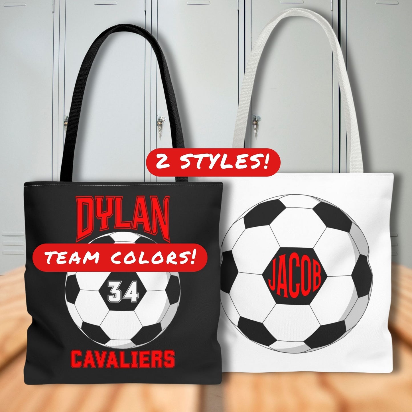 Personalized Soccer Tote Bag: Custom Name & Team Colors