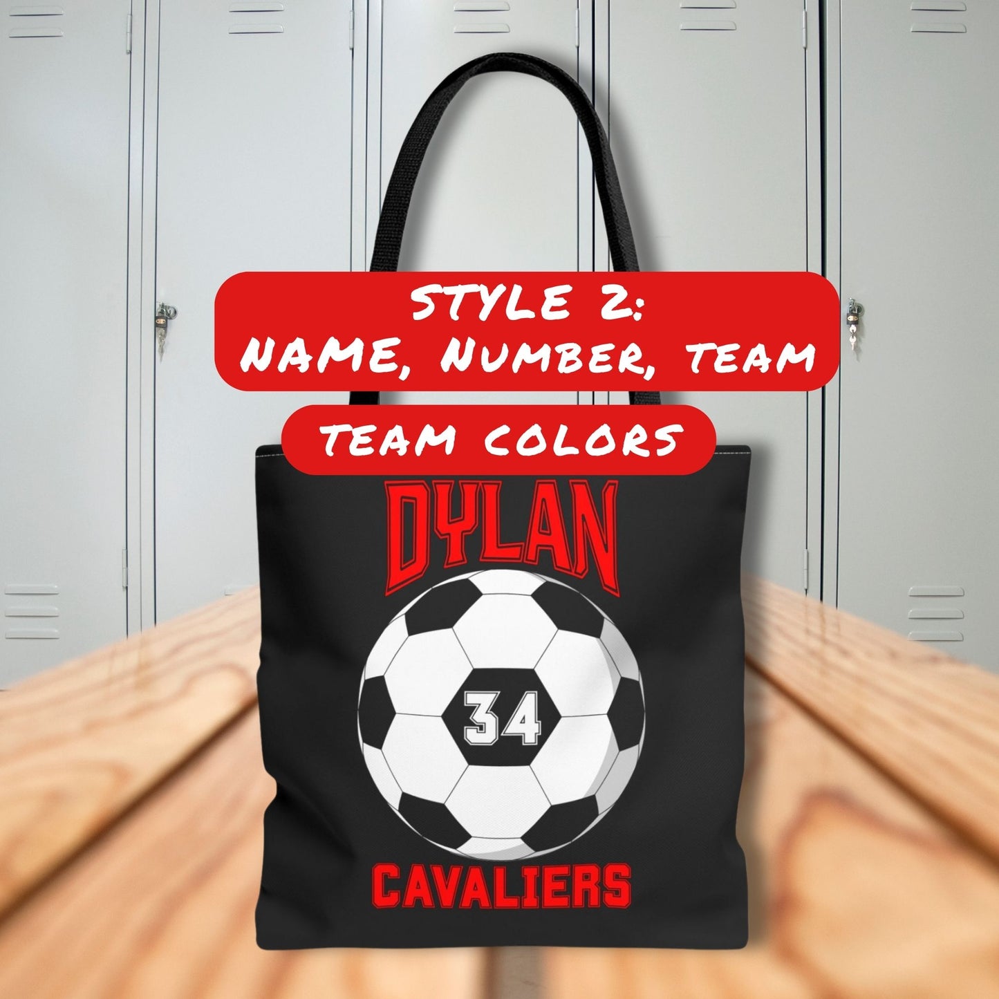 Personalized Soccer Tote Bag: Custom Name & Team Colors
