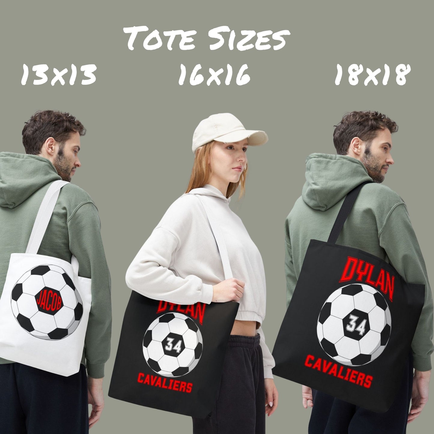 Personalized Soccer Tote Bag: Custom Name & Team Colors