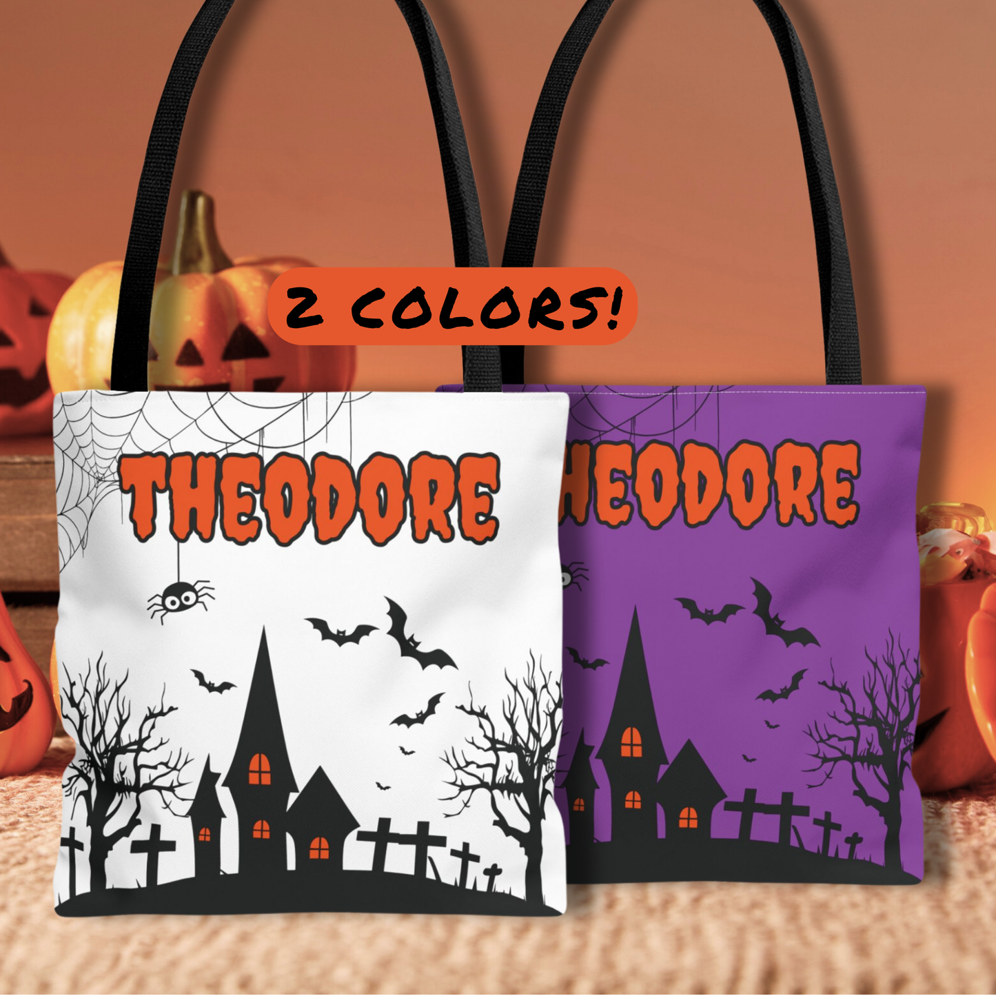 Personalized Spooky Halloween Trick or Treat Bag