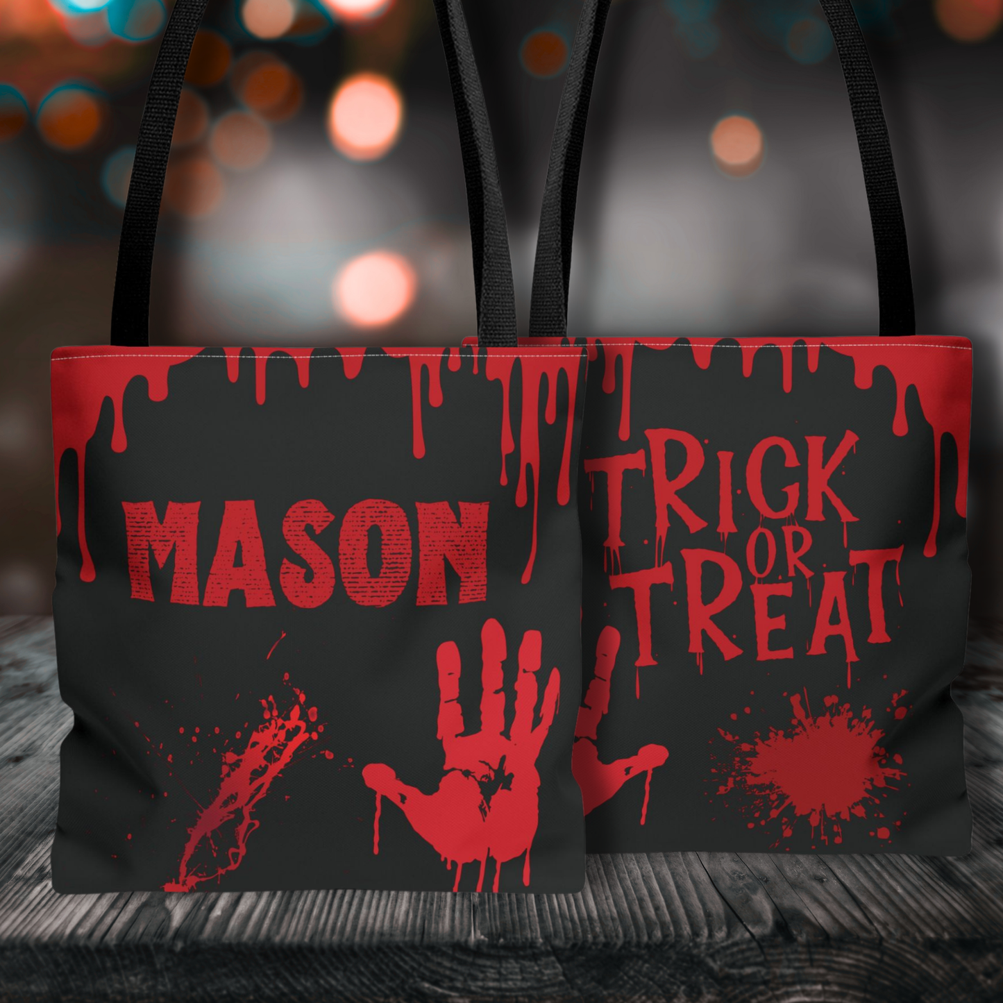 Personalized Bloody Halloween Trick or Treat Bag