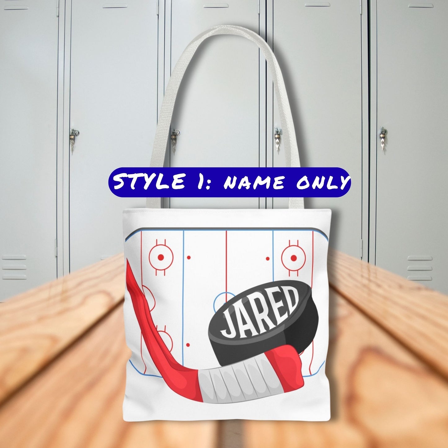 Personalized Hockey Tote Bag: Custom Name & Team Colors
