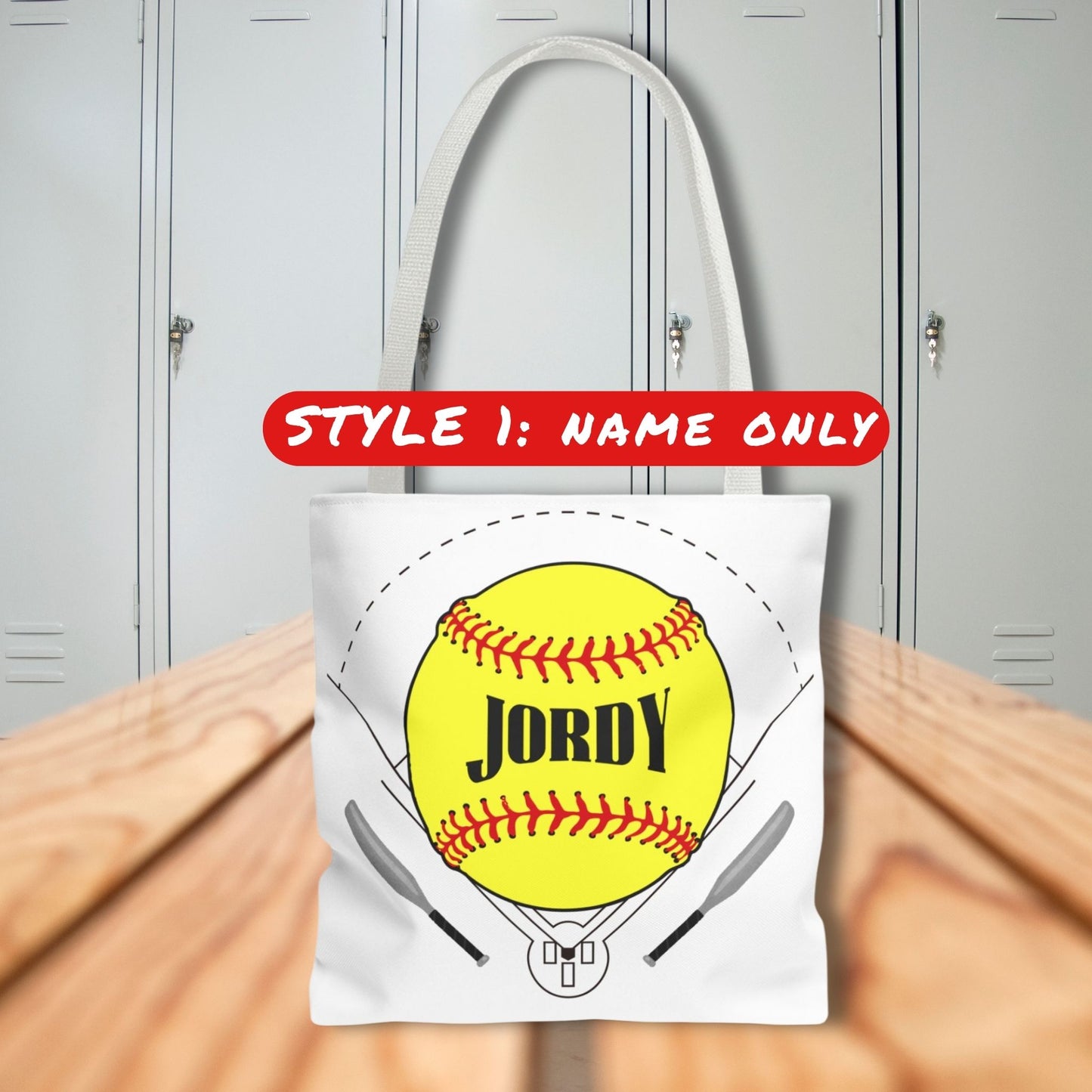 Personalized Softball Tote Bag: Custom Name & Team Colors