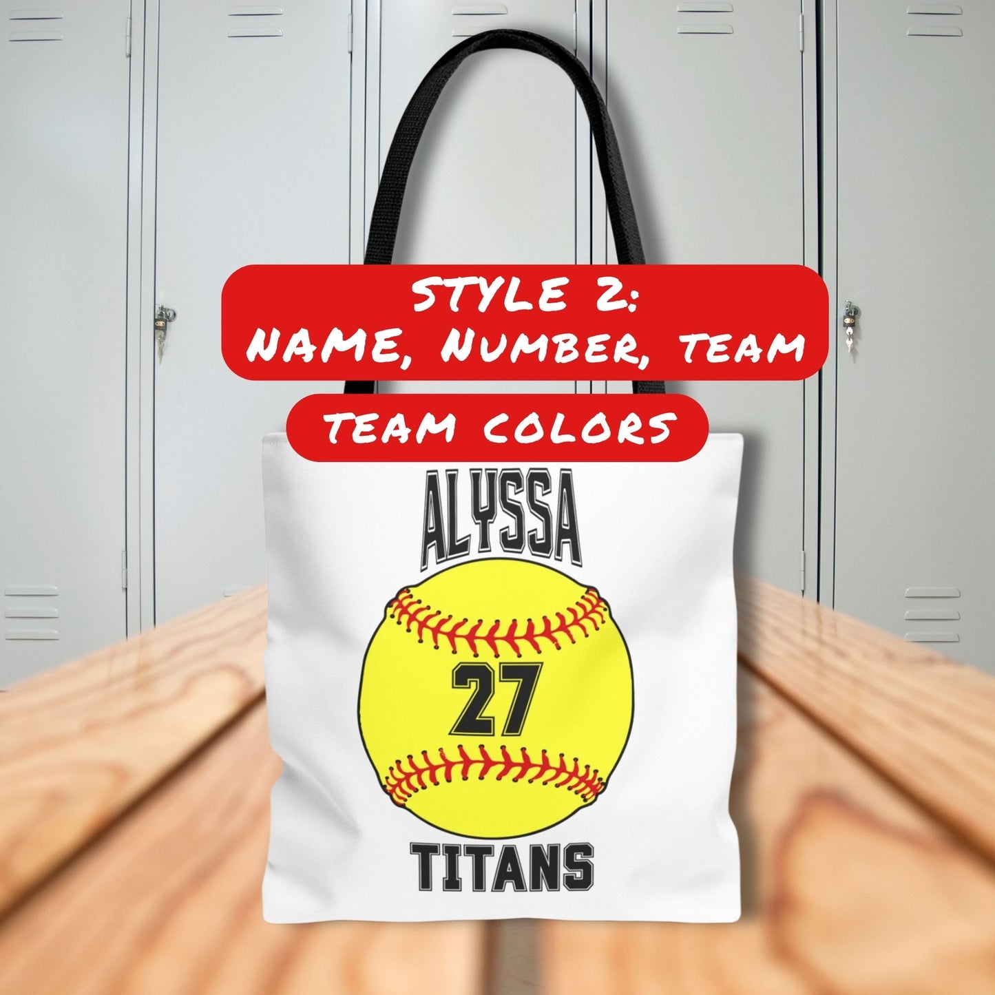 Personalized Softball Tote Bag: Custom Name & Team Colors
