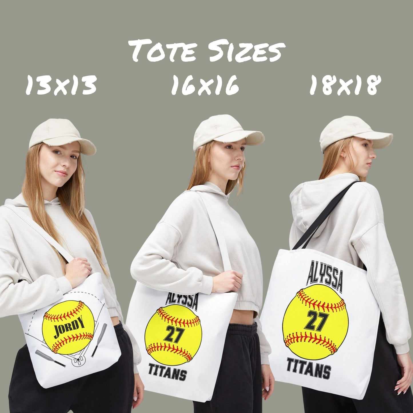 Personalized Softball Tote Bag: Custom Name & Team Colors