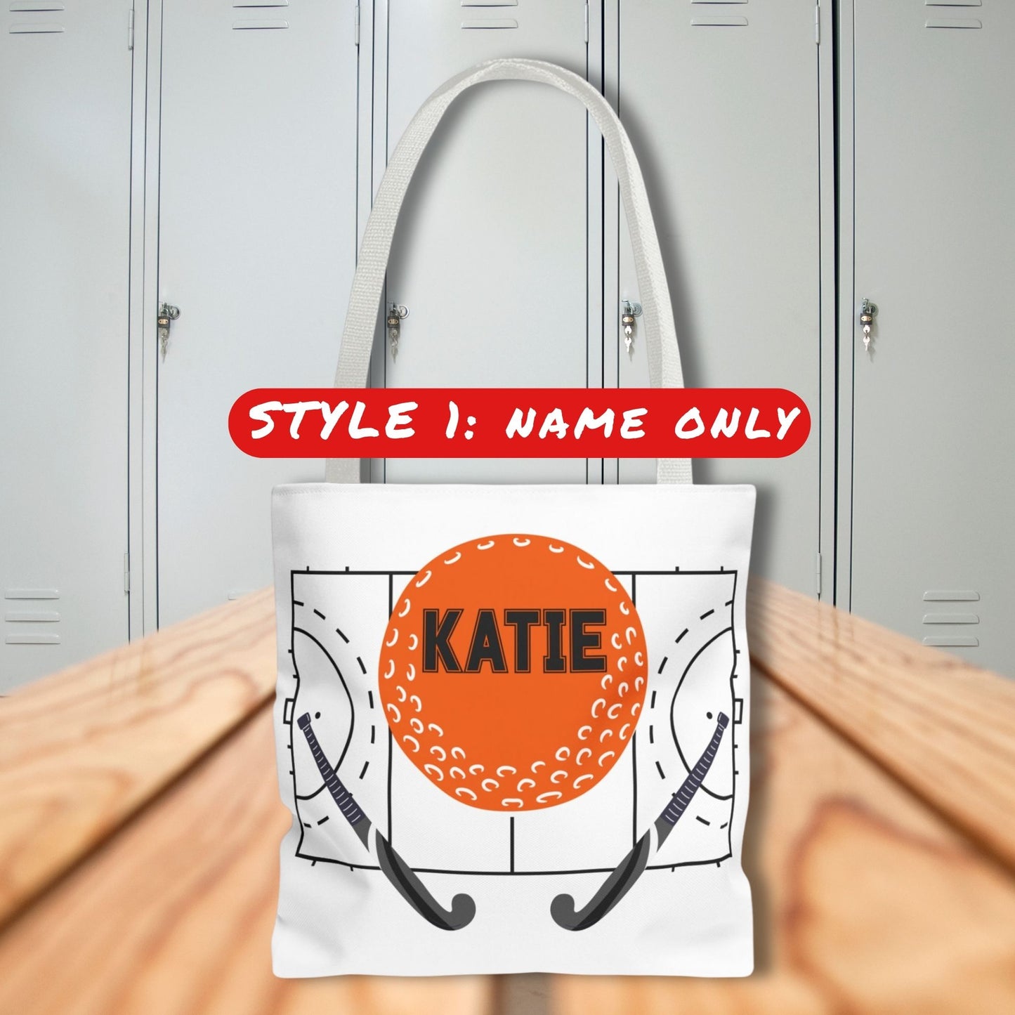 Personalized Field Hockey Tote Bag: Custom Name & Team Colors