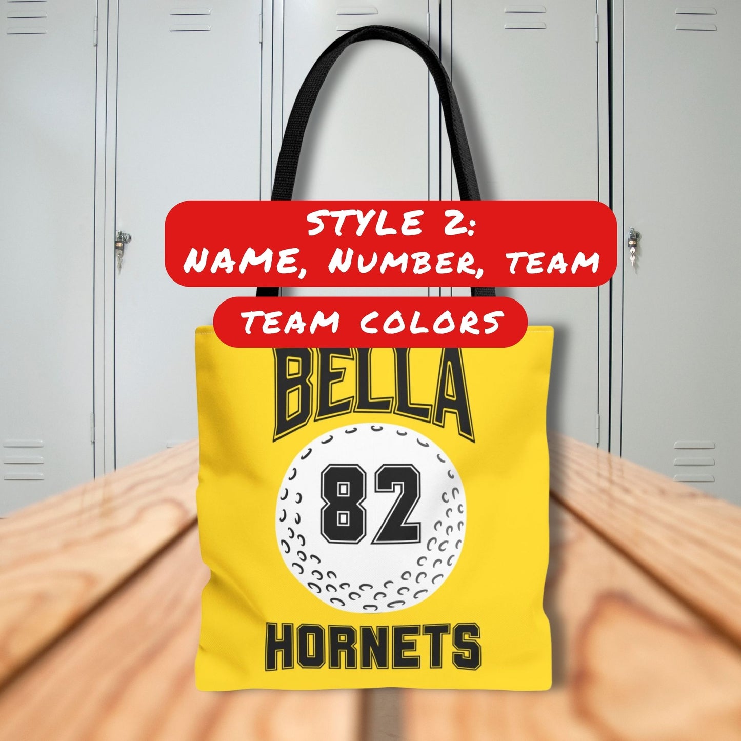Personalized Field Hockey Tote Bag: Custom Name & Team Colors