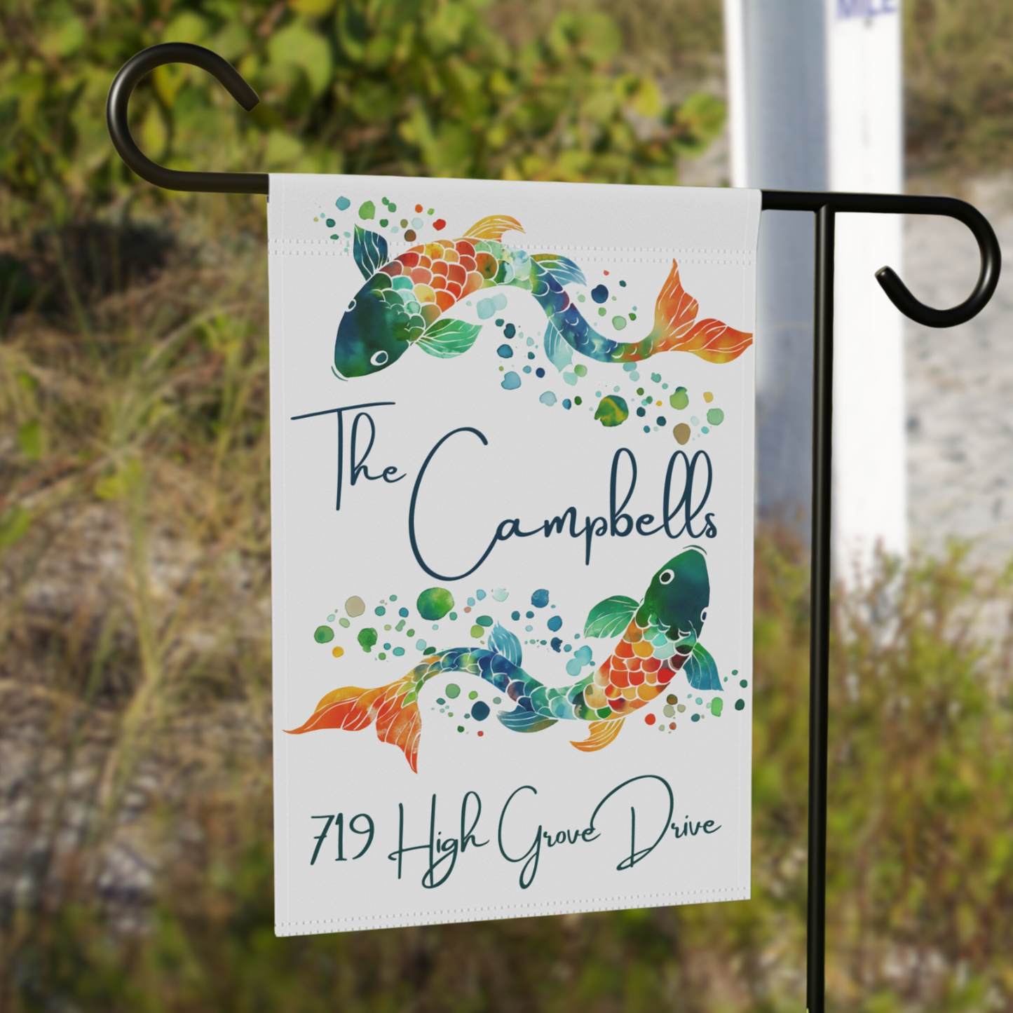 Personalized Fish Yard Flag - Stand NOT Included