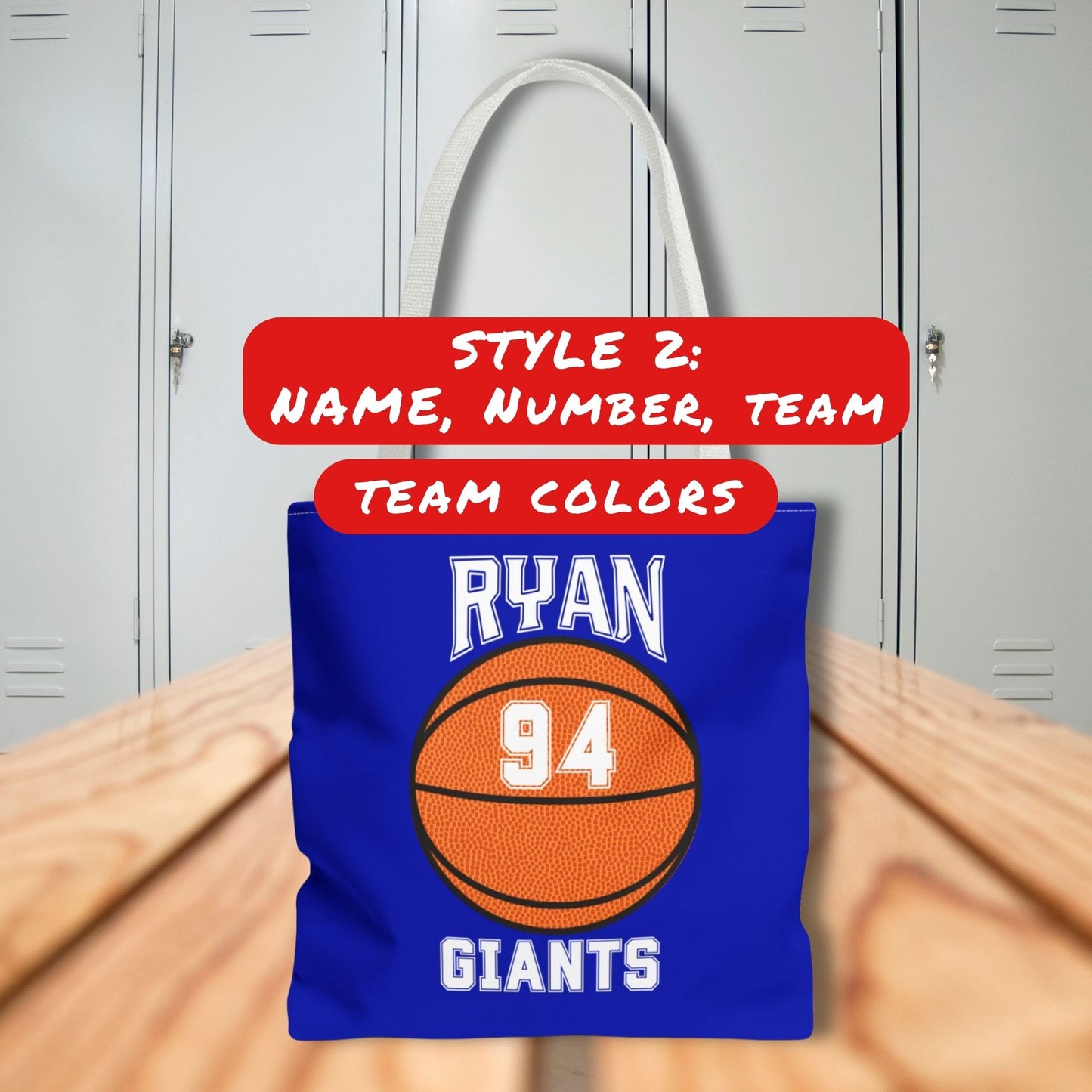 Personalized Basketball Tote Bag: Custom Name & Team Colors