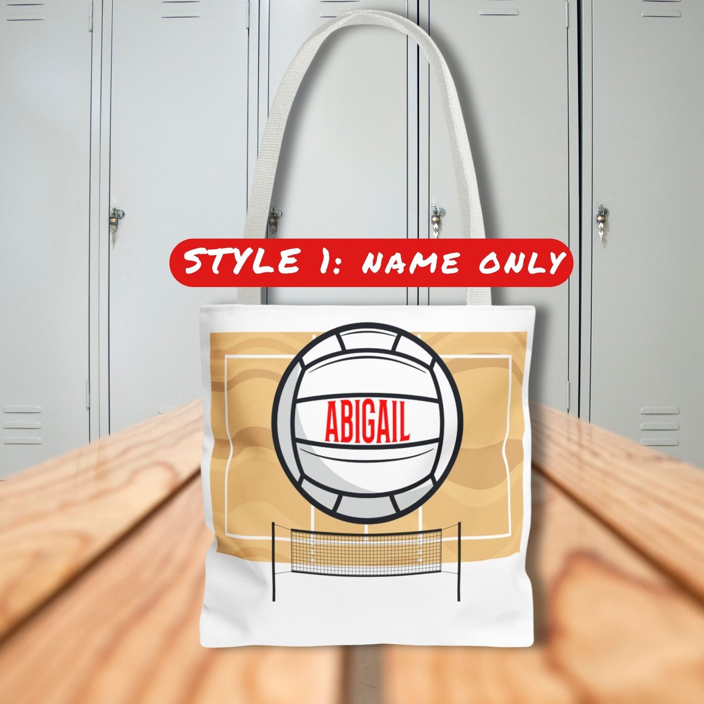 Personalized Volleyball Tote Bag: Custom Name & Team Colors