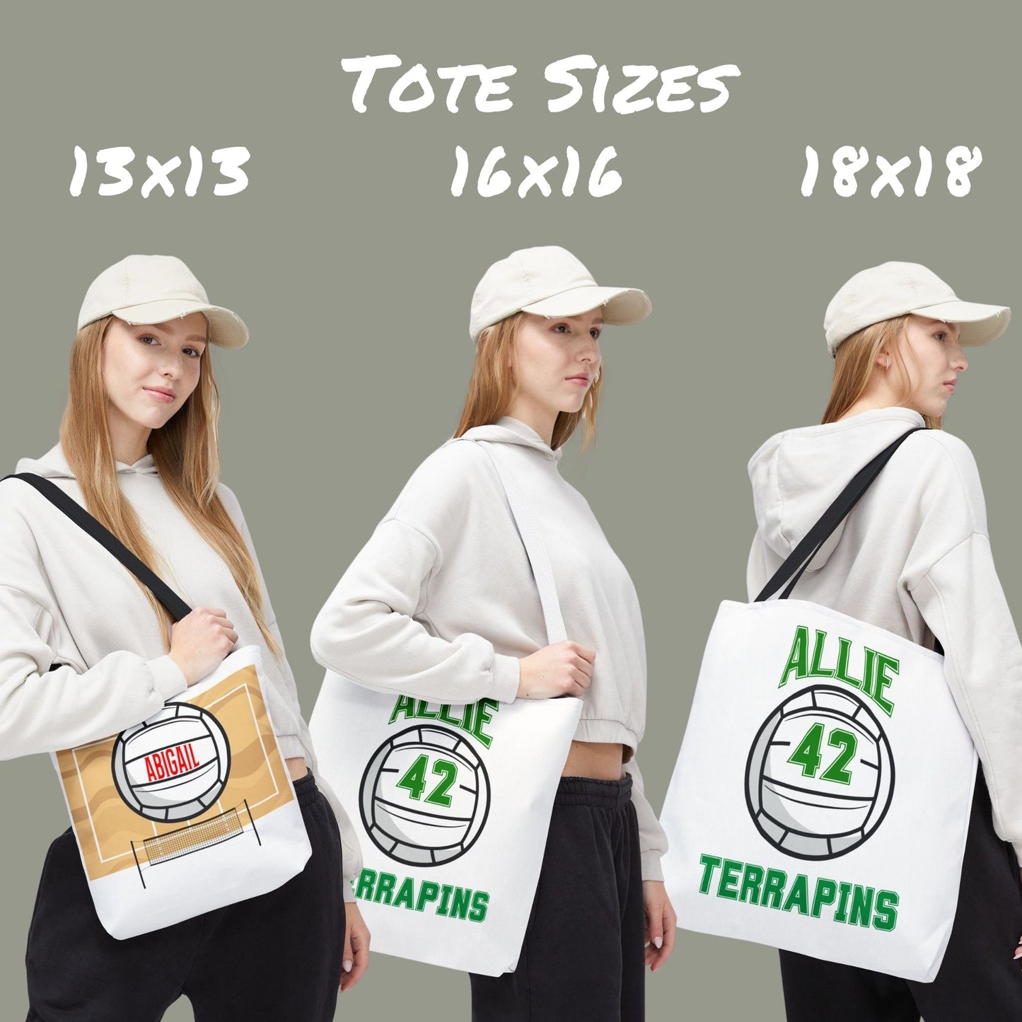 Personalized Volleyball Tote Bag: Custom Name & Team Colors