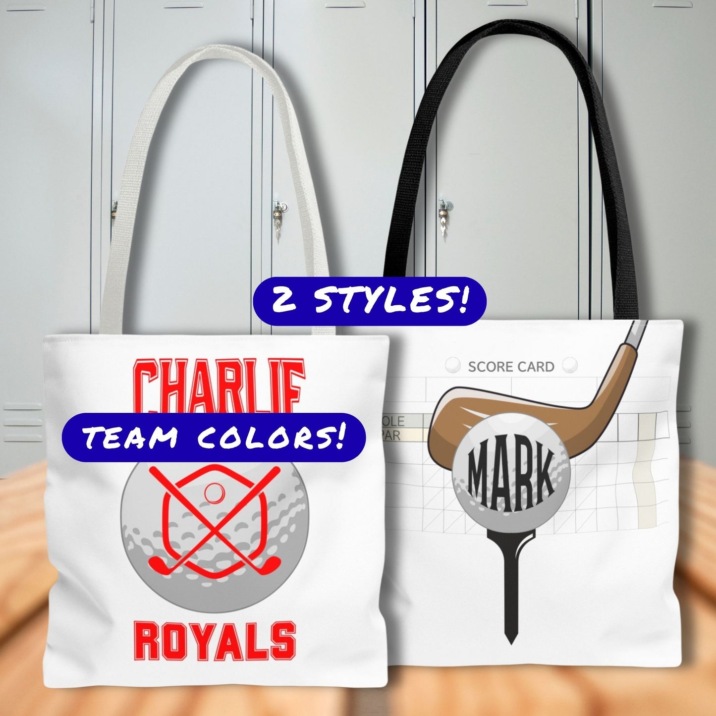 Personalized Golf Tote Bag: Custom Name & Team Colors