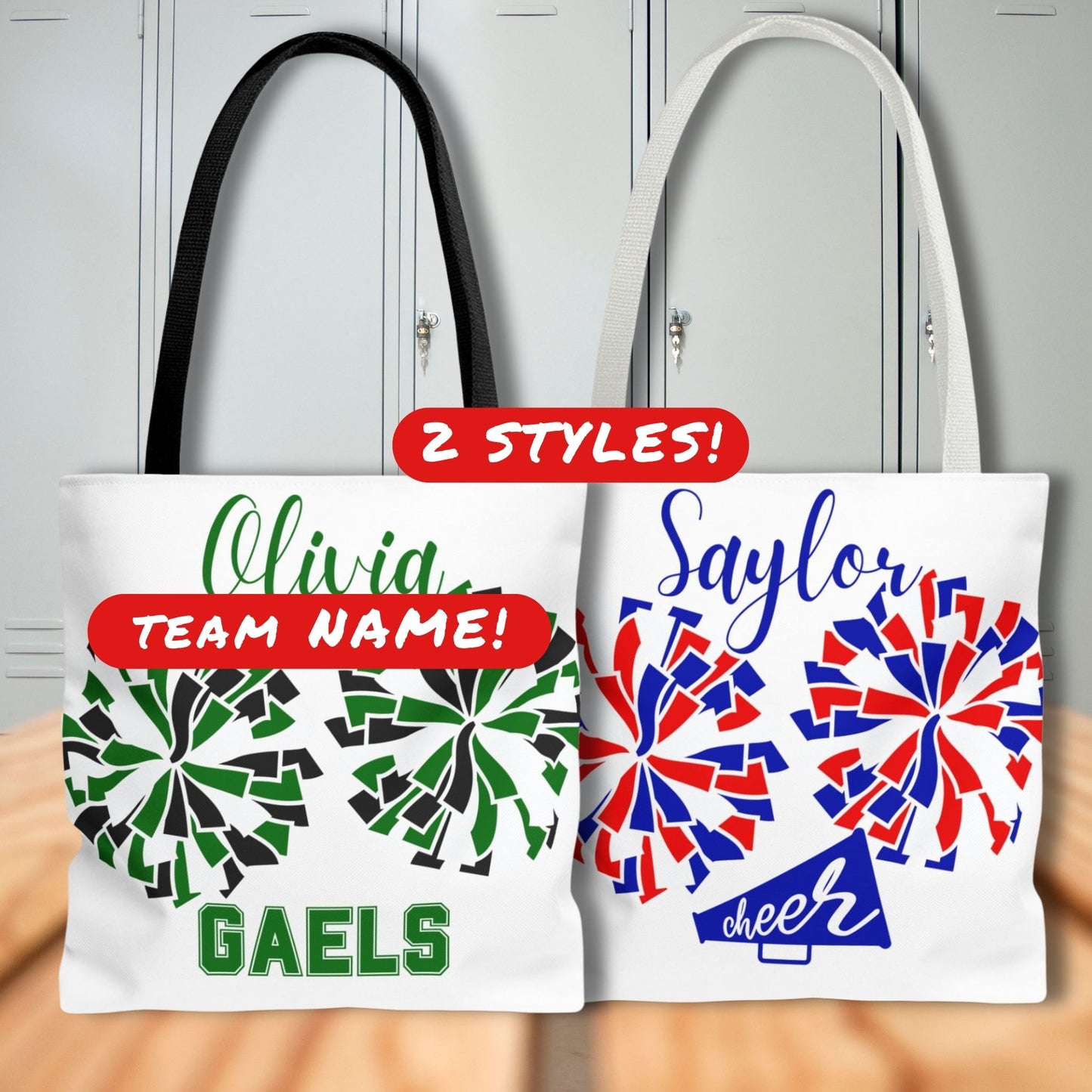 Personalized Cheerleader Tote Bag: Custom Name & Team Colors
