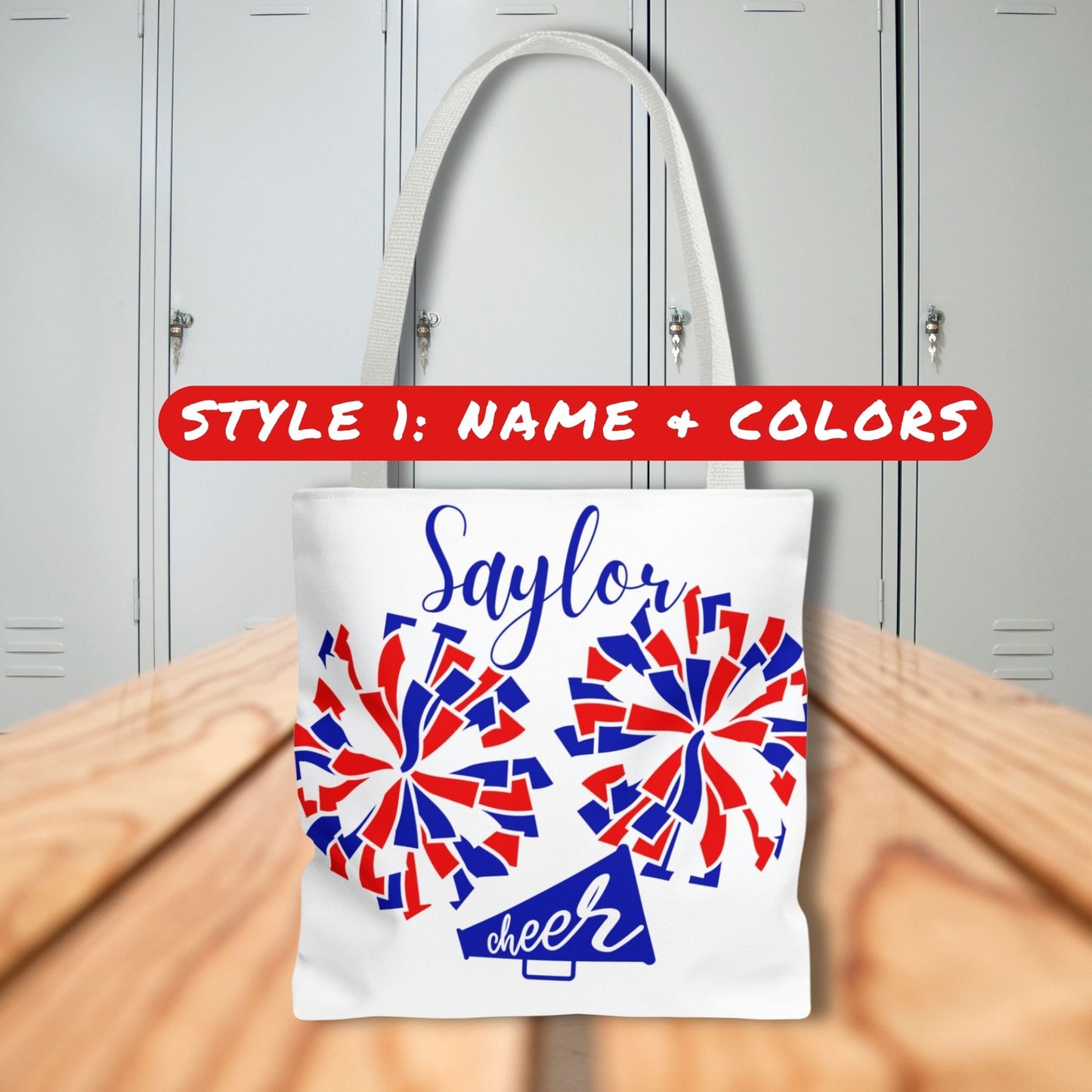 Personalized Cheerleader Tote Bag: Custom Name & Team Colors