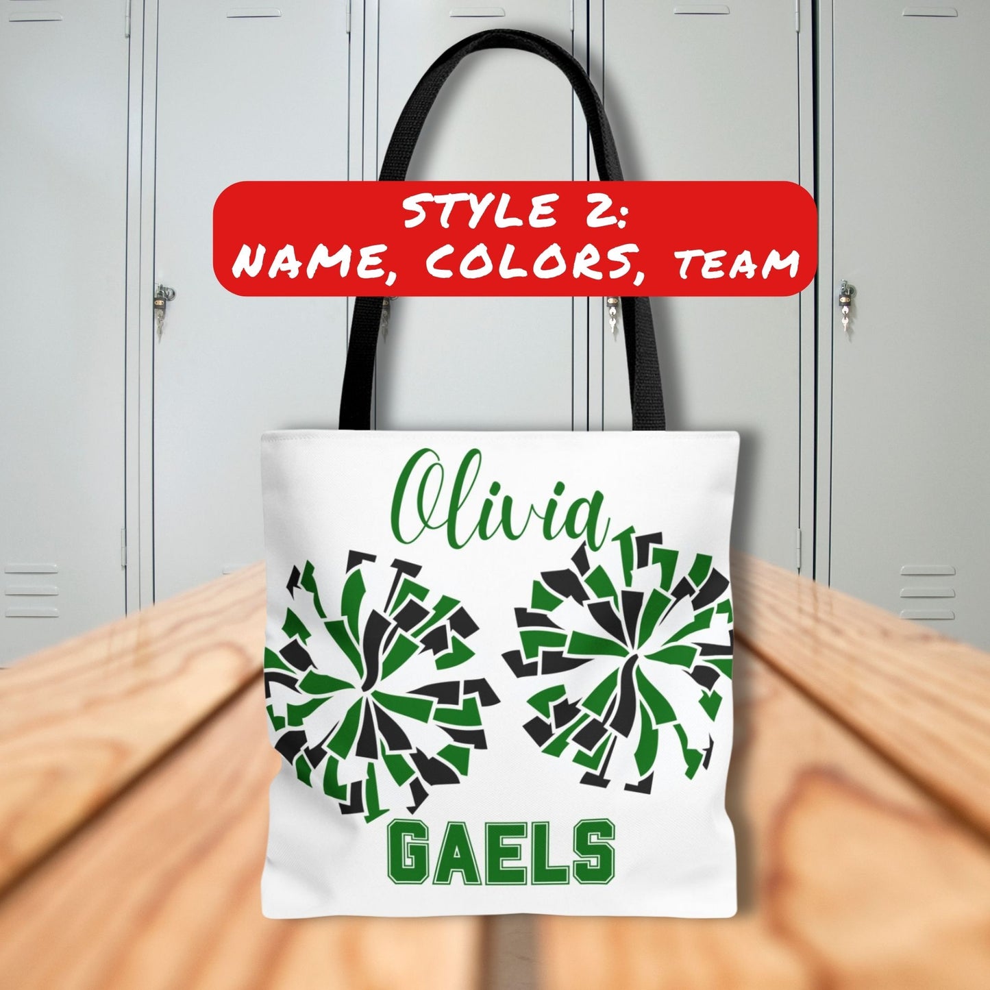 Personalized Cheerleader Tote Bag: Custom Name & Team Colors