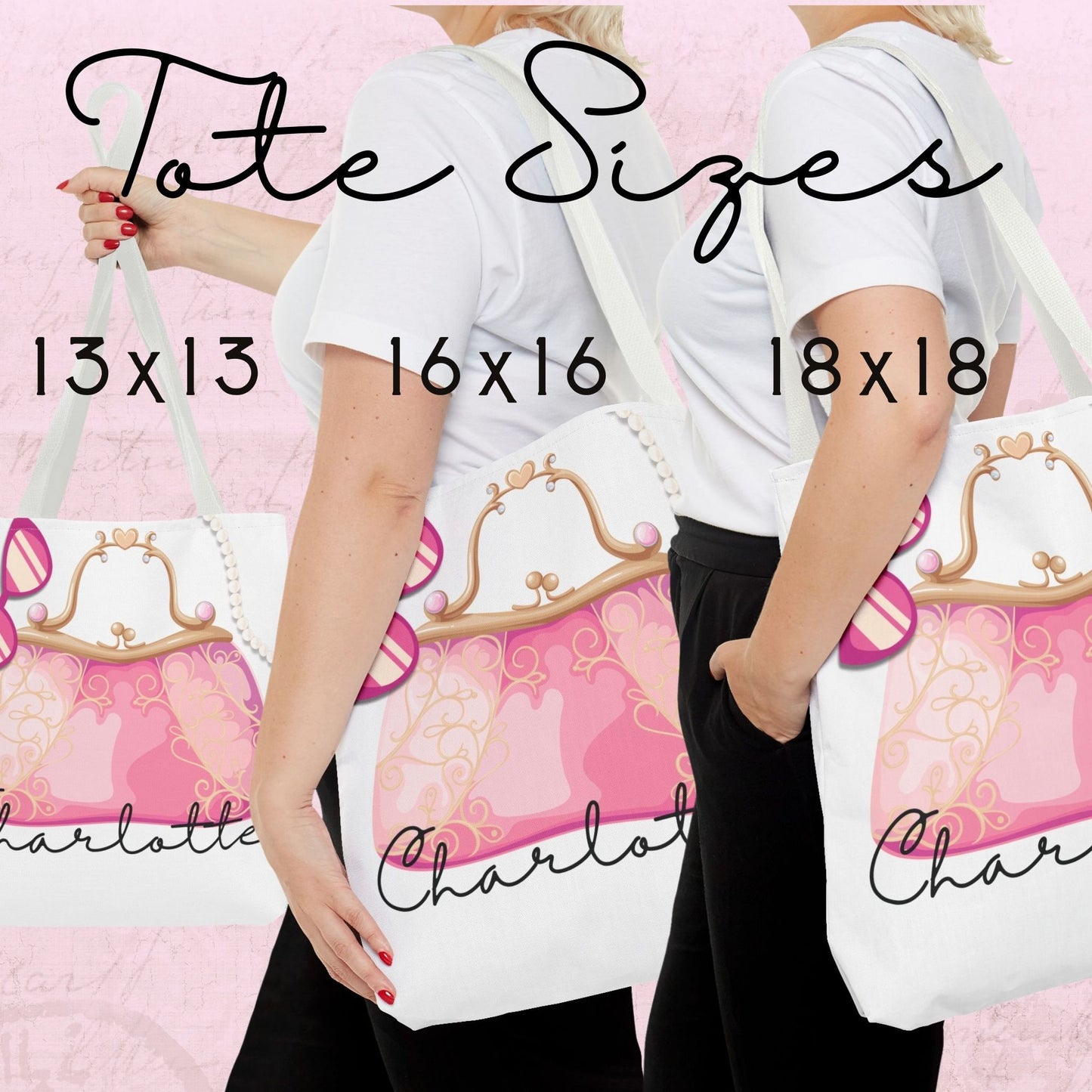 Personalized Princess Tote Bag in 4 Designs
