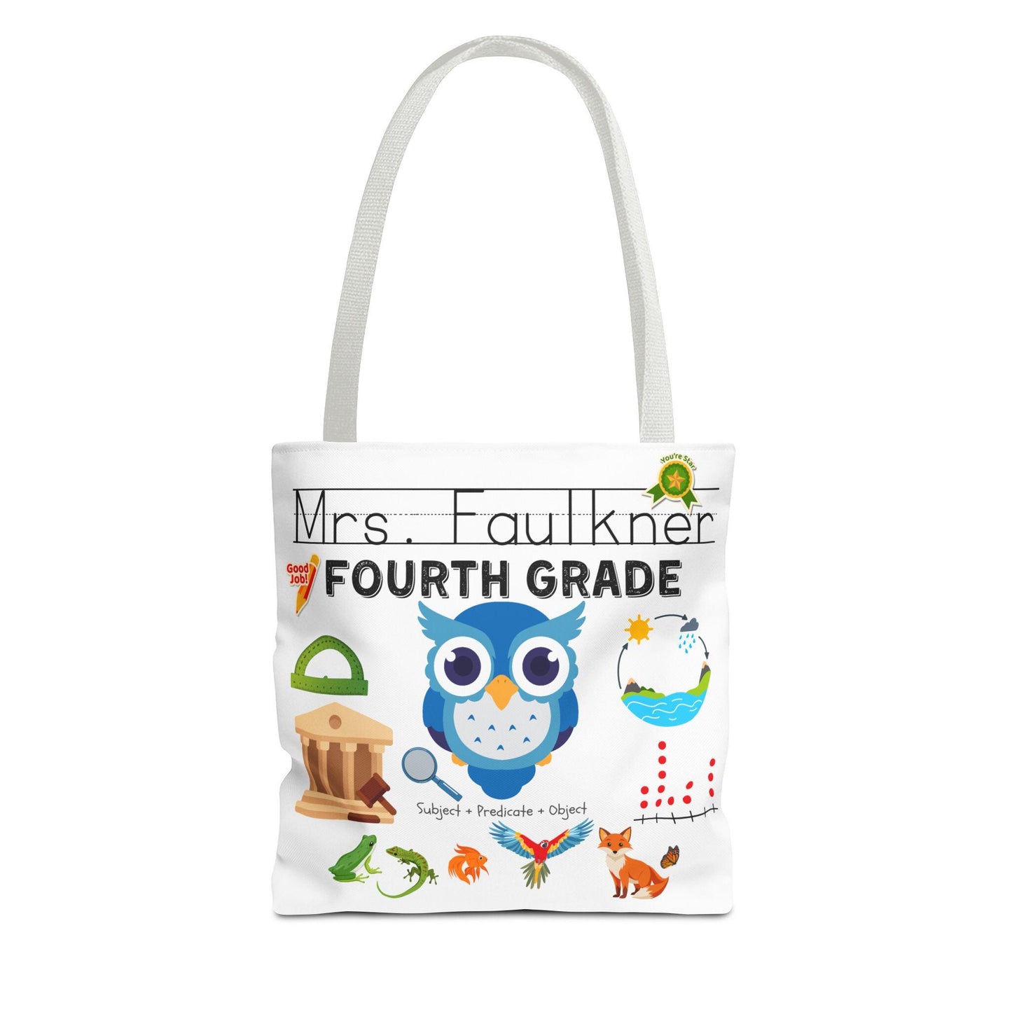 Personalized Fourth Grade Teacher Tote Bag