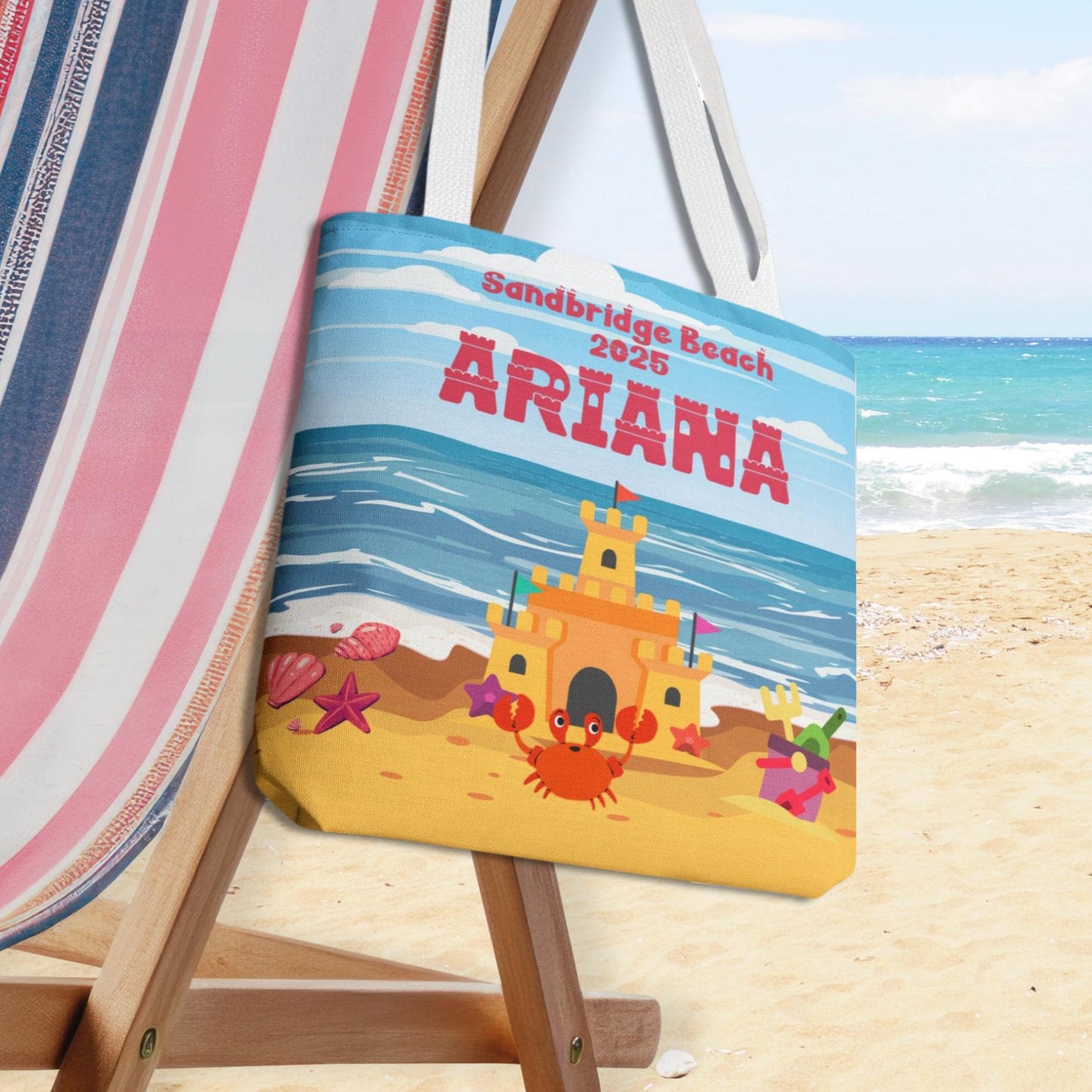 Personalized Kid's Sandcastle Beach Tote