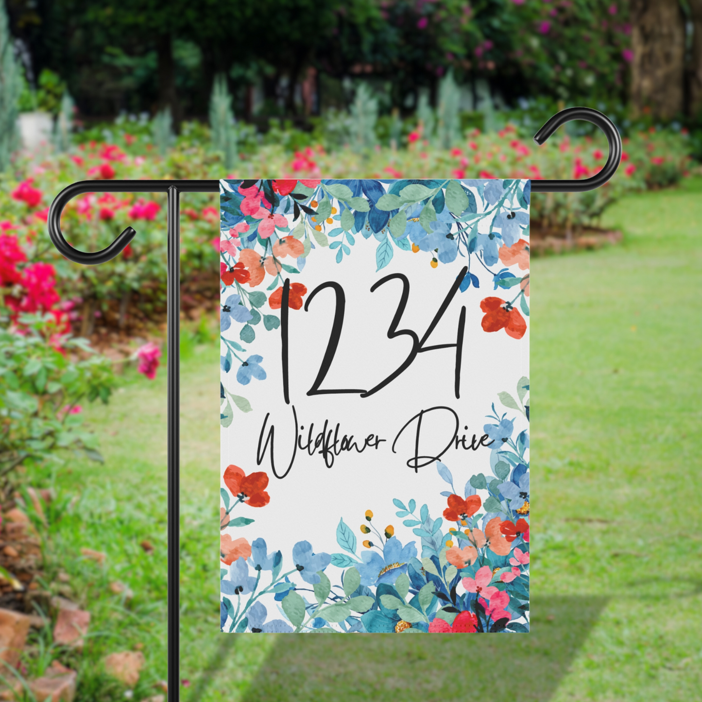 Personalized Wildflower Yard Flag - Stand NOT Included