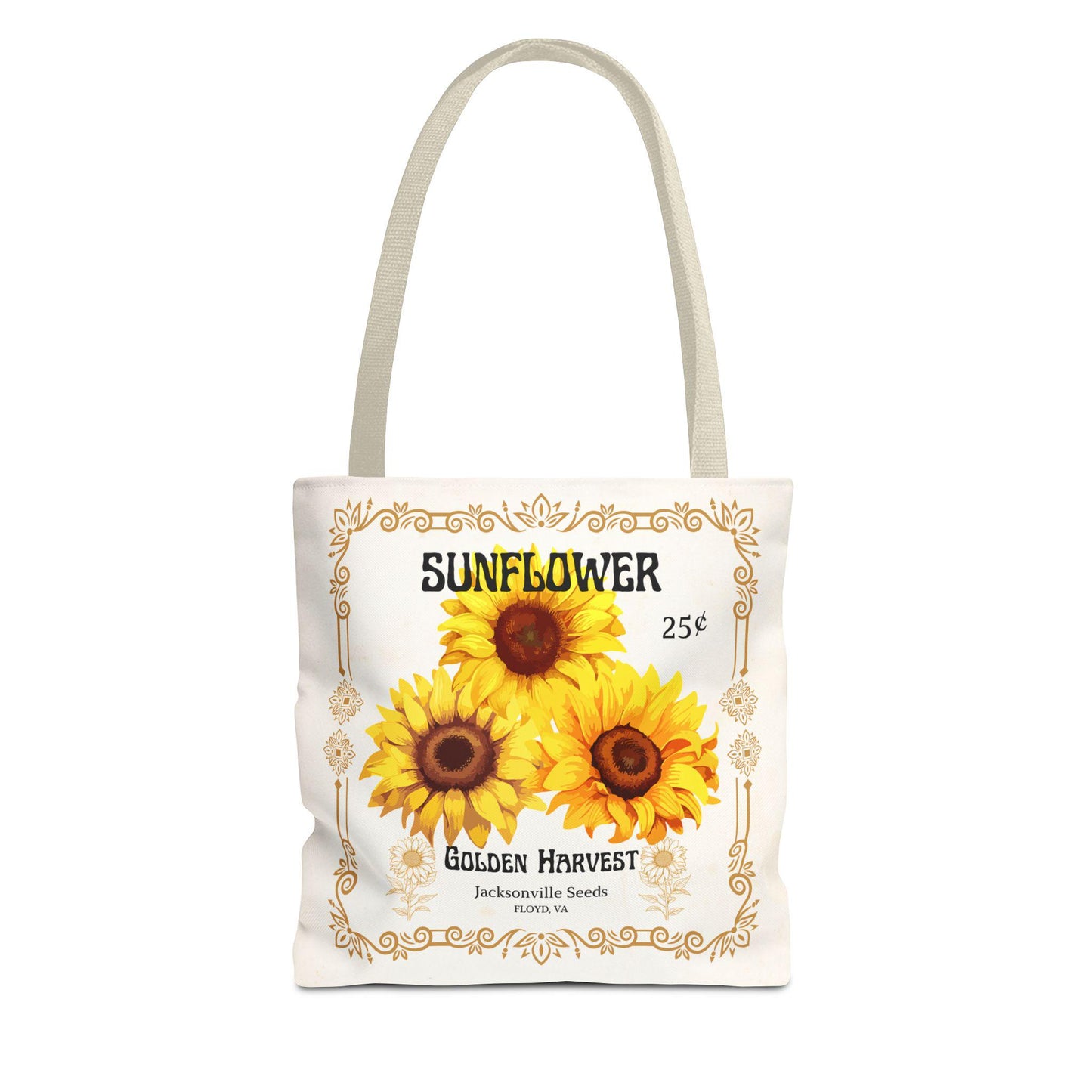 Personalized Sunflower Seed Packet Vintage Farmer's Market Tote Bag