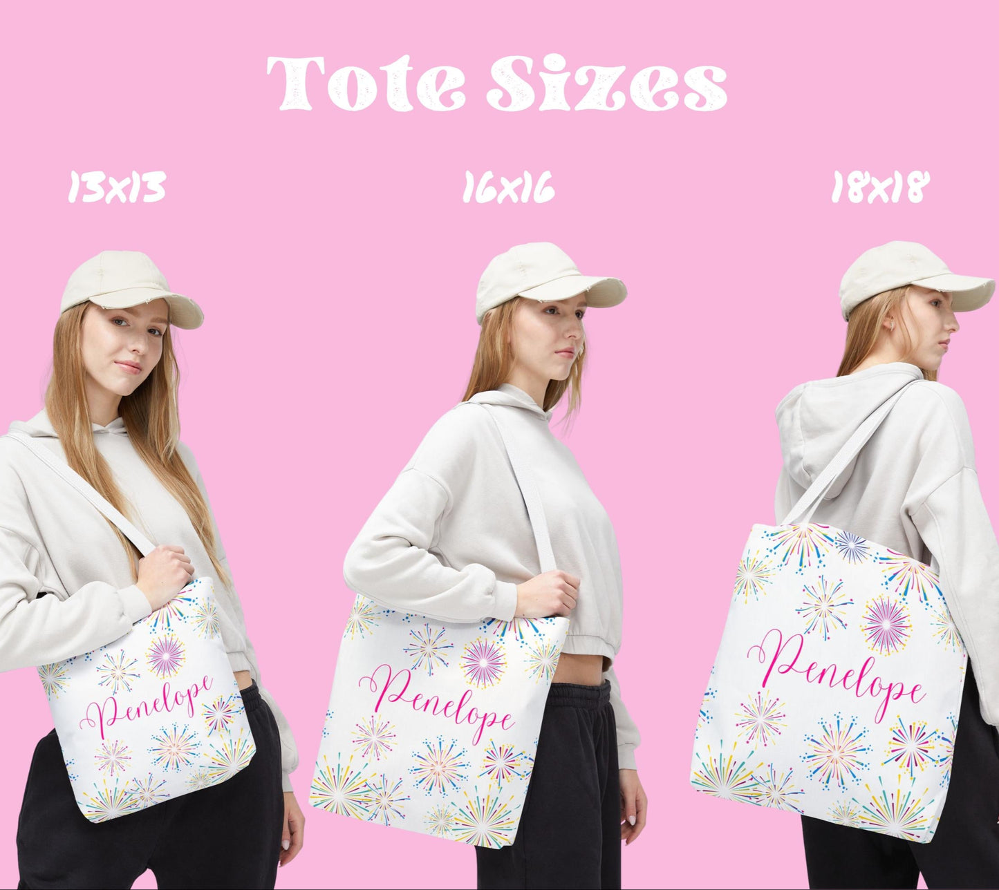 Personalized Fire Works Tote Bag