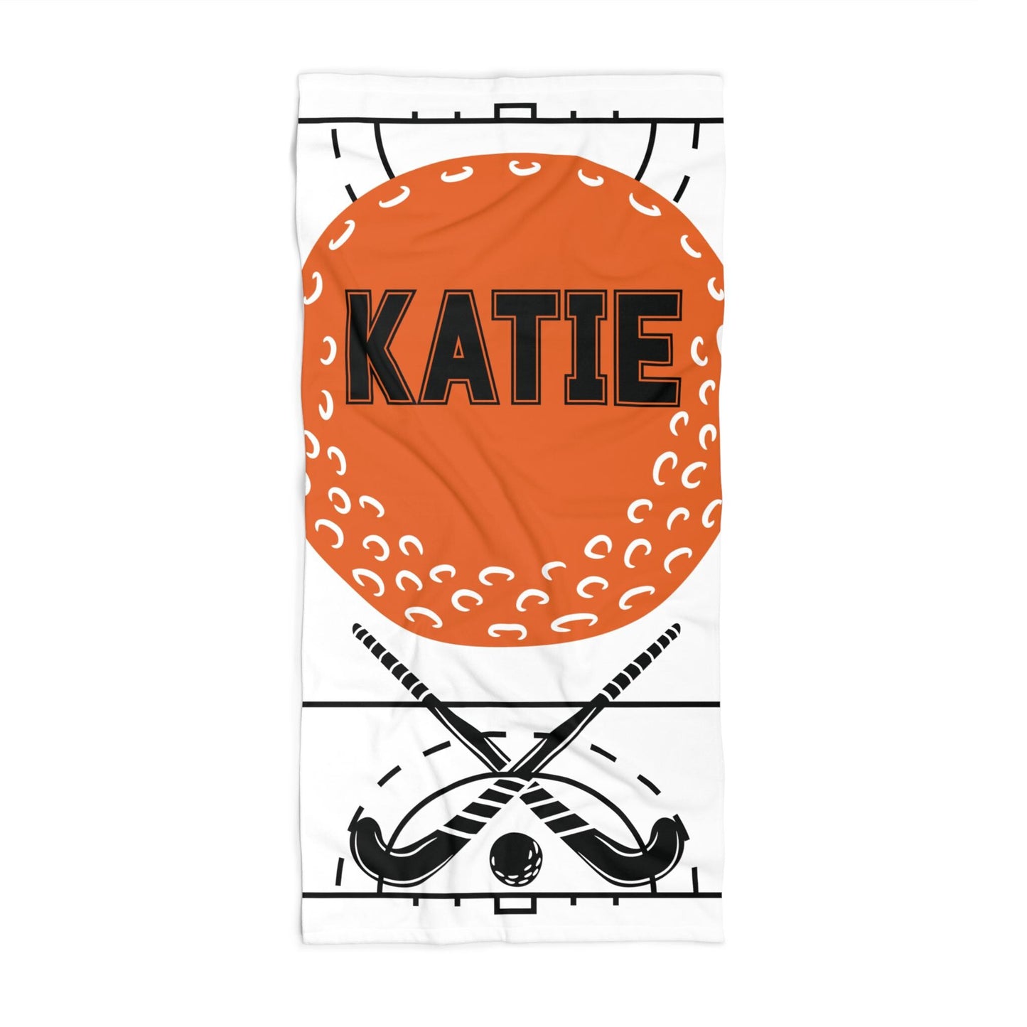Personalized Field Hockey Towel: Custom Name Beach & Pool Towel