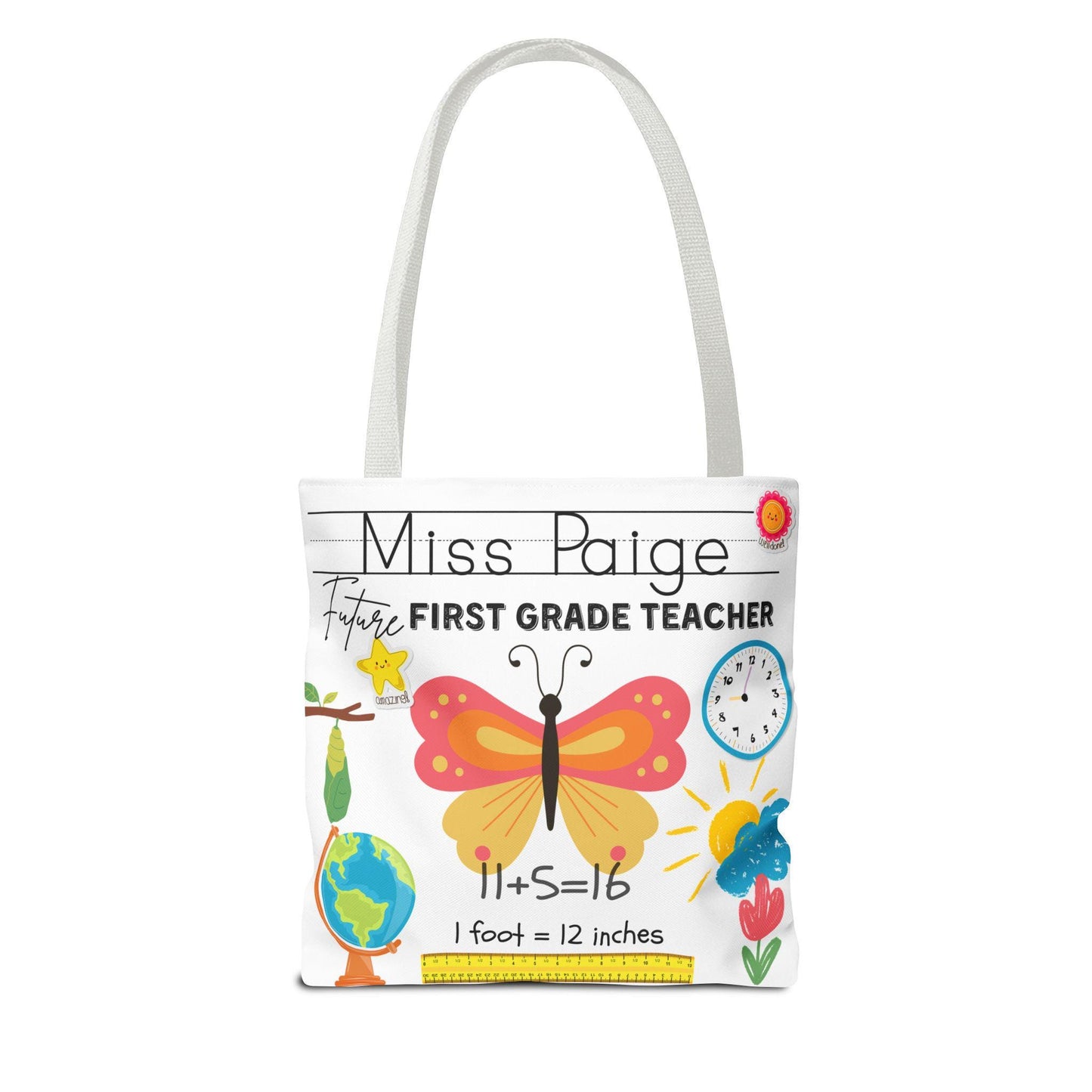 Personalized First Grade Teacher Tote Bag