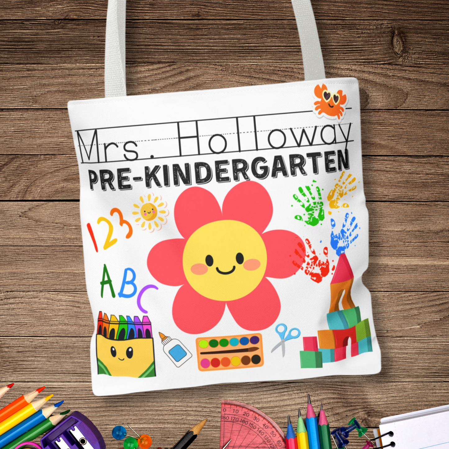 Personalized Preschool Teacher Tote Bag