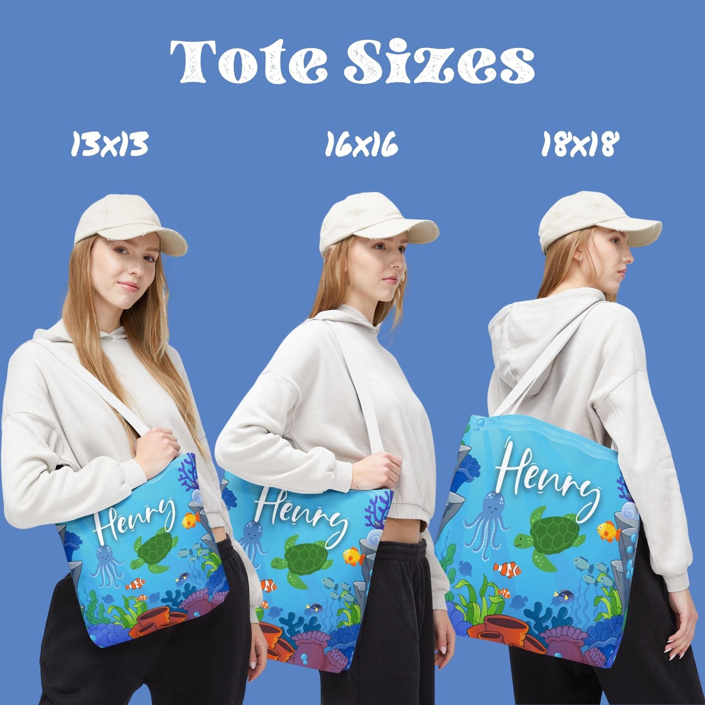 Personalized Under the Sea Theme Tote Bag