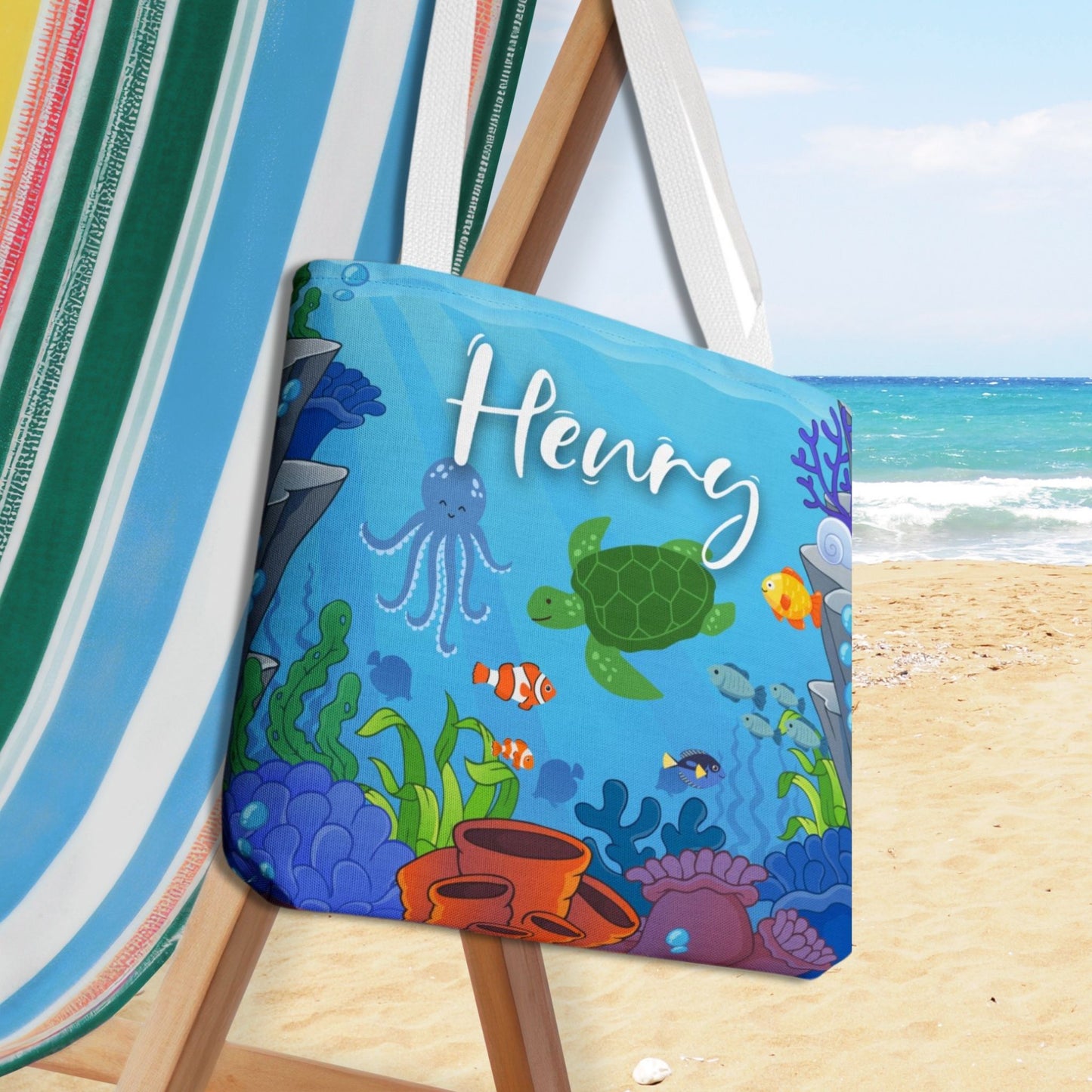 Personalized Under the Sea Theme Tote Bag