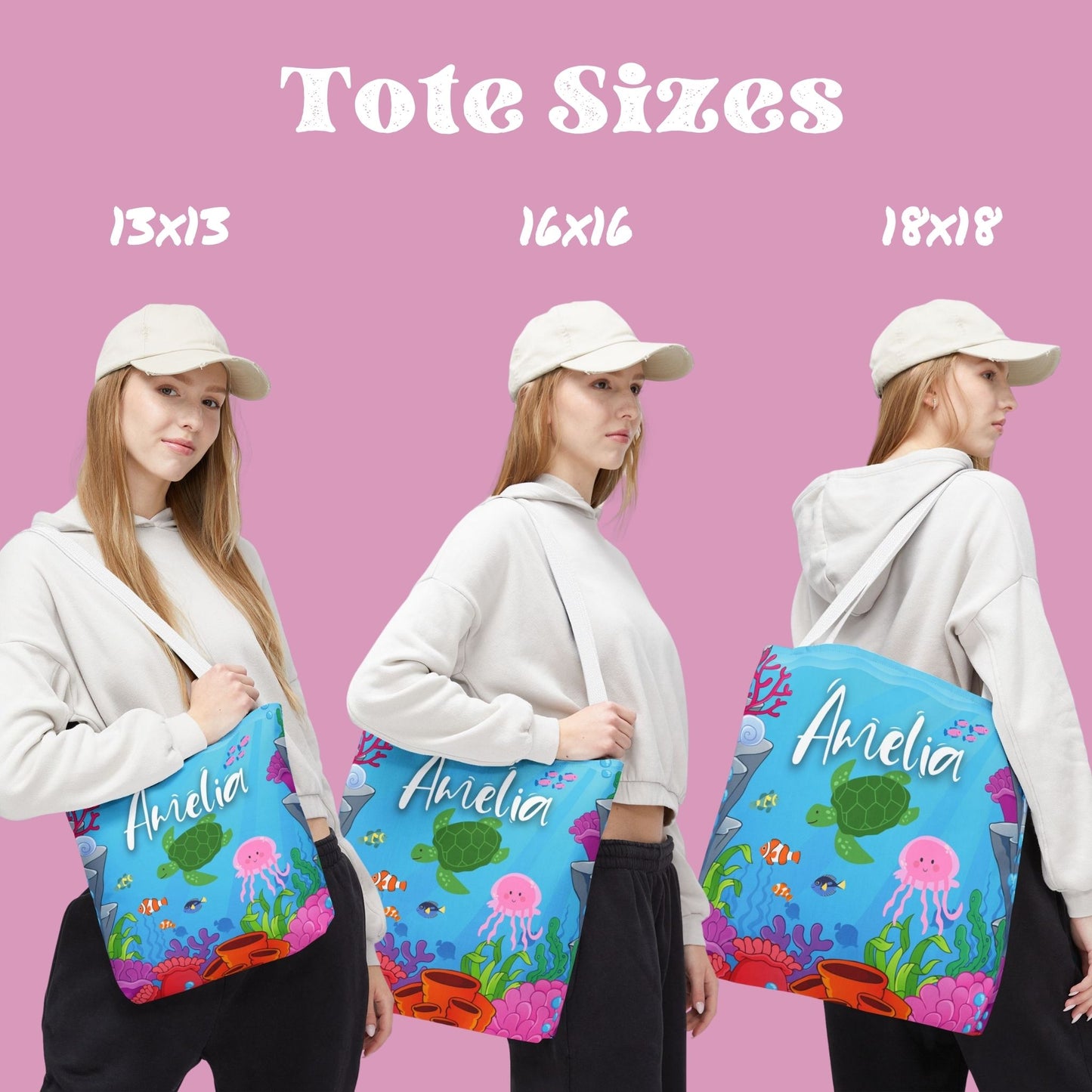Personalized Under the Sea Theme Tote Bag