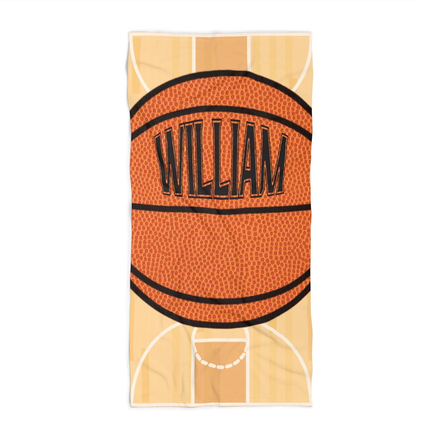 Personalized Basketball Towel: Custom Name Beach & Pool Towel