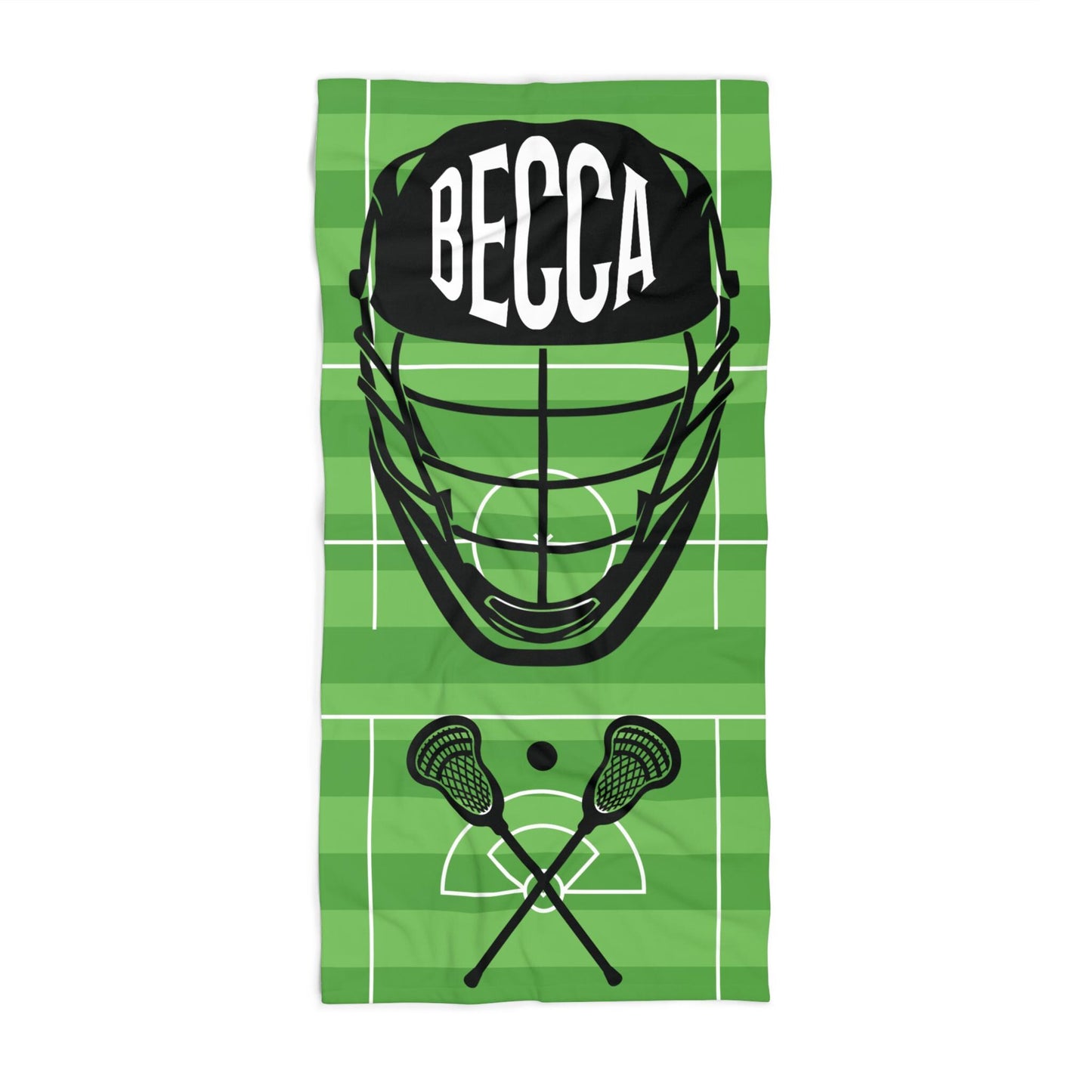 Personalized Lacrosse Towel: Custom Name Beach & Pool Towel