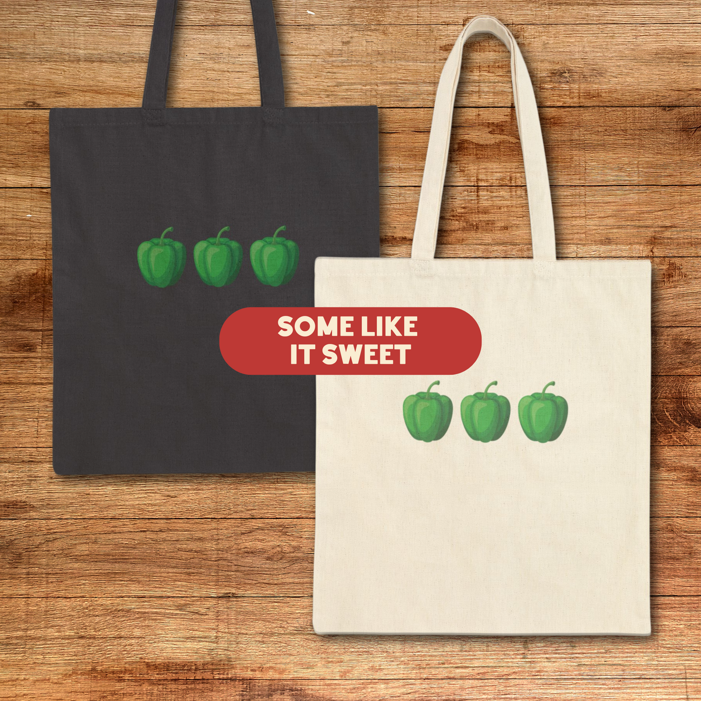 Super simple cotton canvas tote bag with chili peppers or sweet peppers (or eggplants if you'd like). Choose your spice level! Let me know what veggie and how many in the personalization box. This is the perfect simple gift for a book lover, and only those who know will know! No boxed corners, your choice of natural or black canvas bag. Design is on one side. Bold enough for those of us 50 and up, but simple enough for our beloved Gen Z girls. The bag measures 15 x 16.