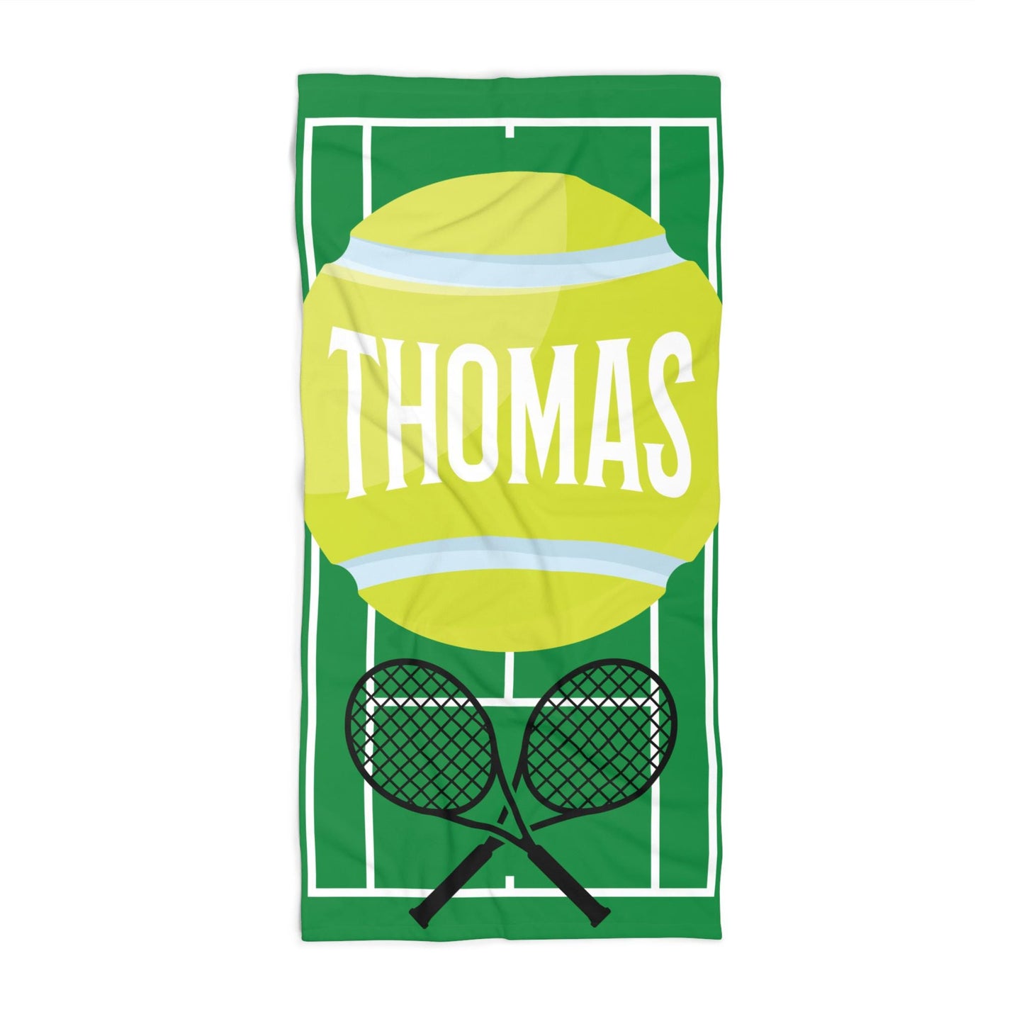 Personalized Tennis Towel: Custom Name Beach & Pool Towel