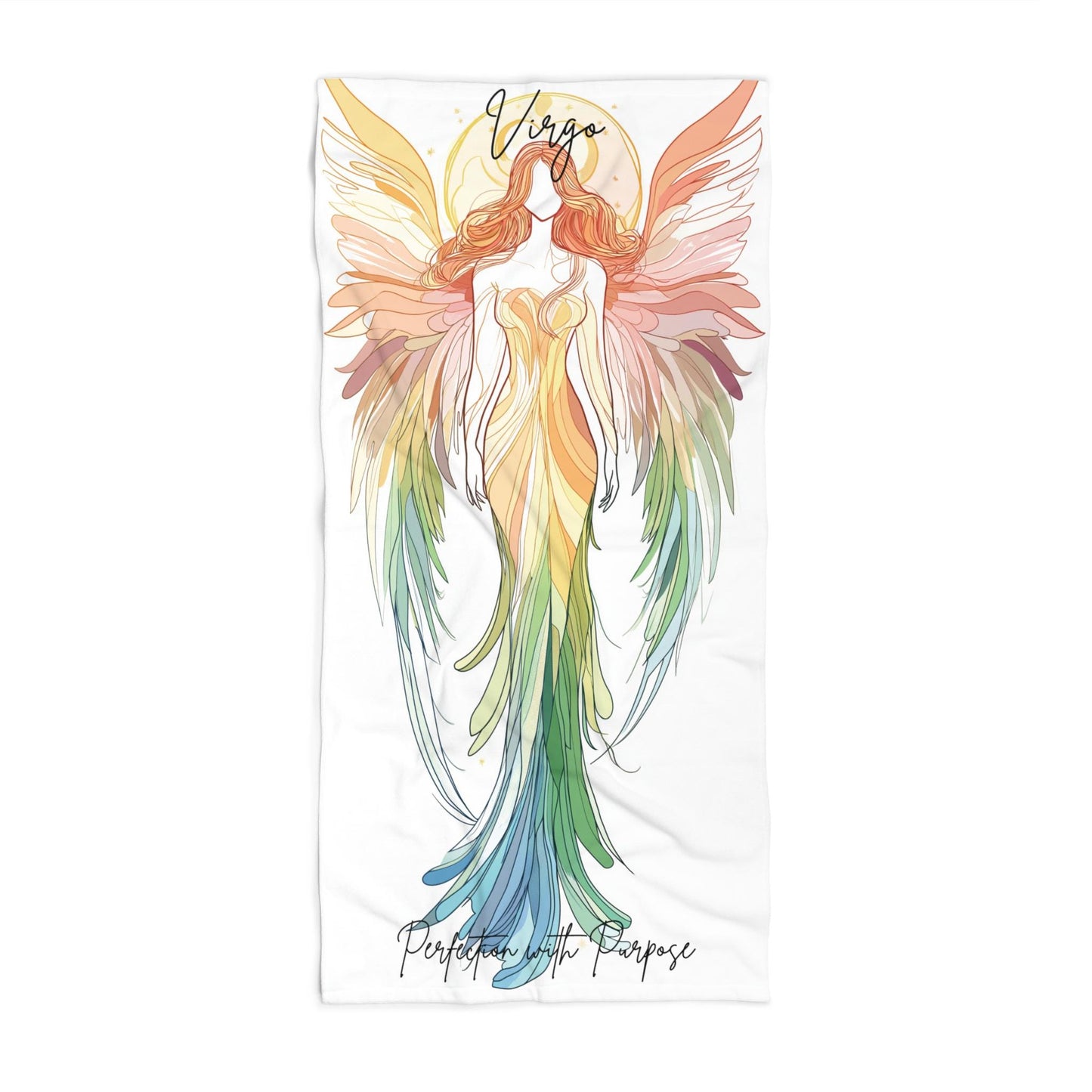 Custom Angel Beach Towel: Spiritual Virgo Gift