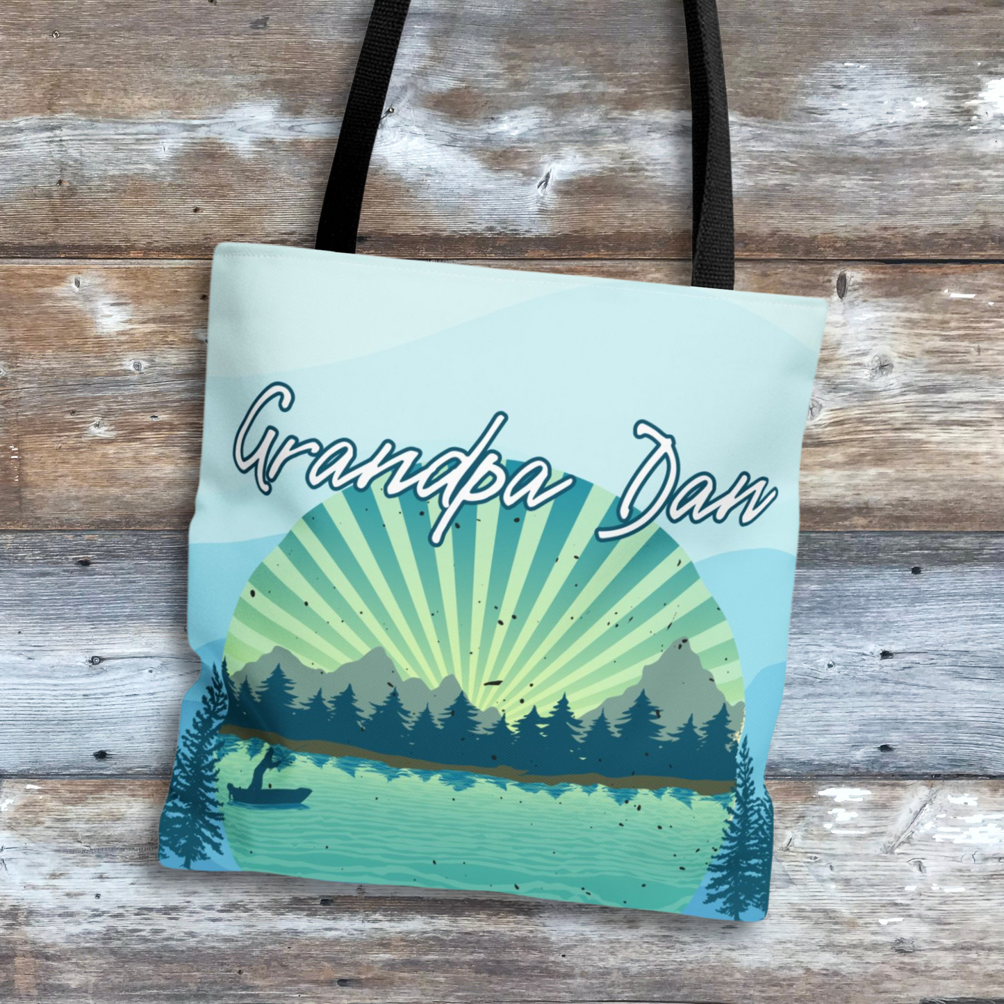 Personalized Sunrise on the Lake Tote