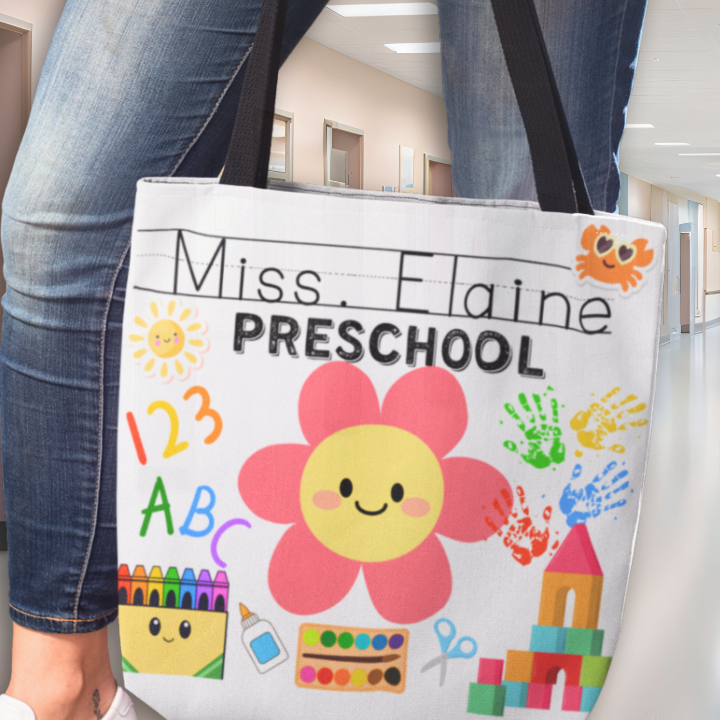 Personalized Preschool Teacher Tote Bag