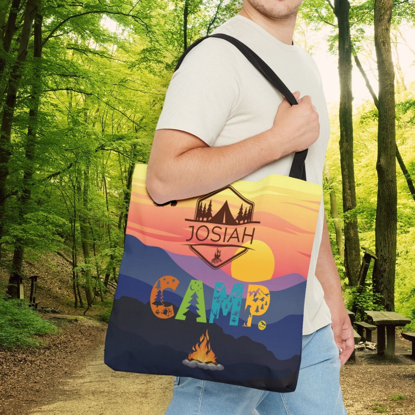 Personalized Camping Trip Tote Bag