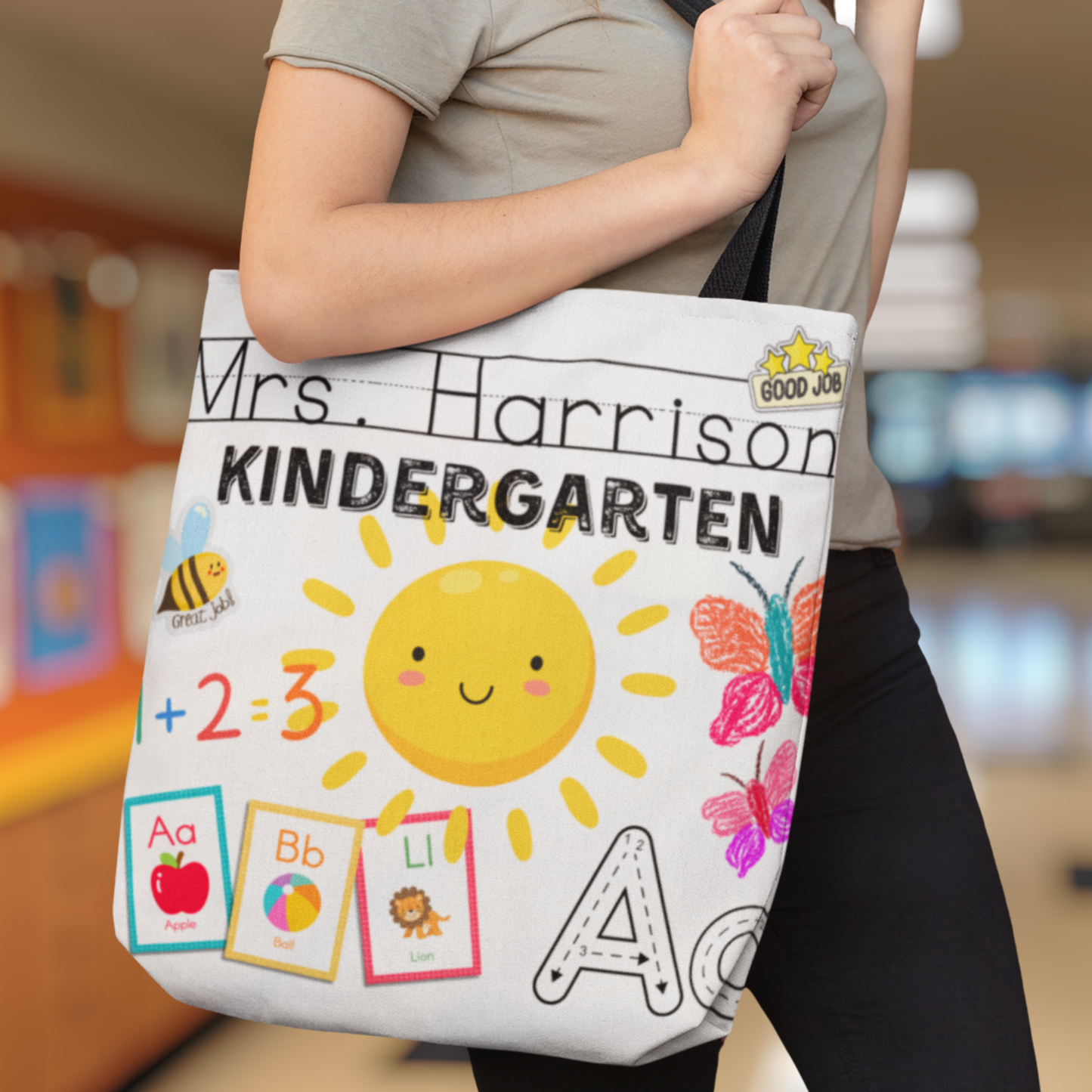 Personalized Kindergarten Teacher Tote Bag