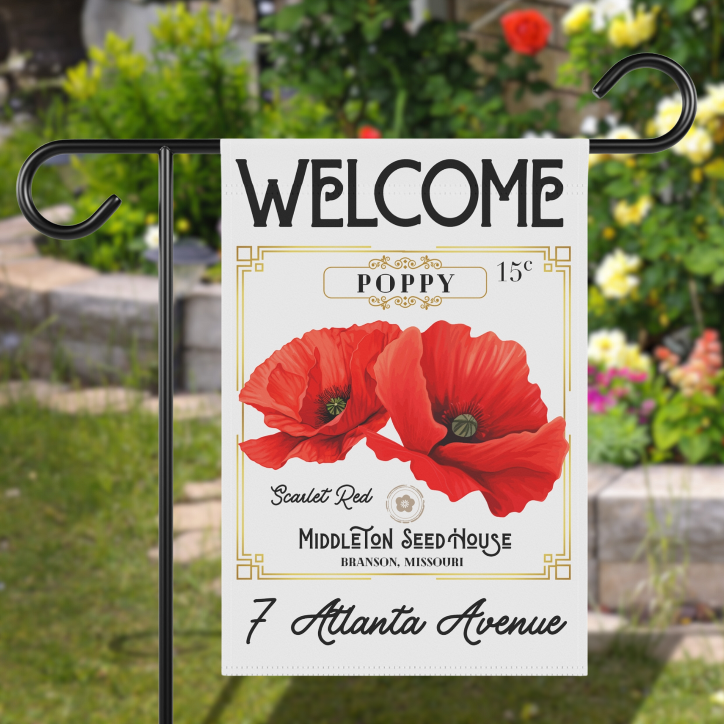 Personalized Seed Packet Yard Flag - Stand NOT Included