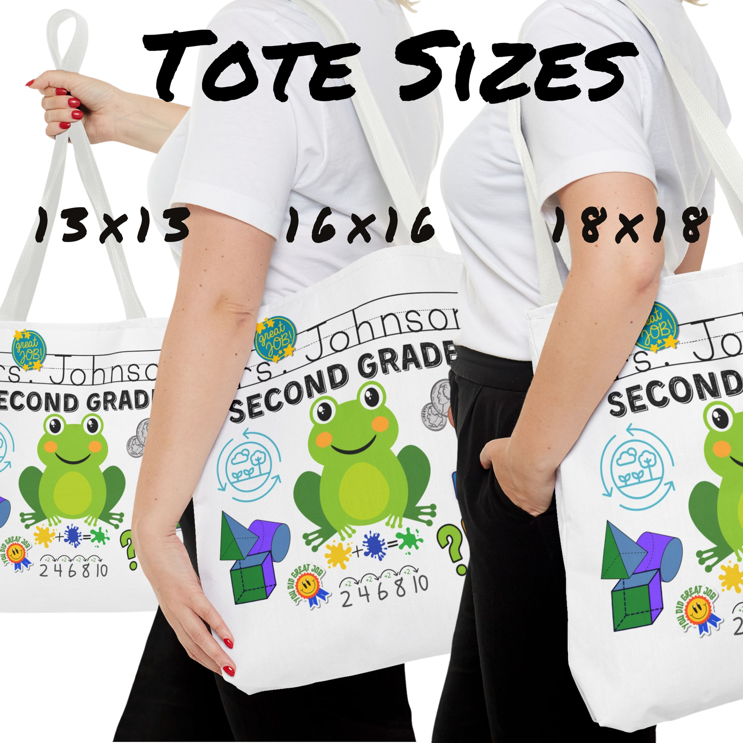 Personalized Second Grade Teacher Tote Bag