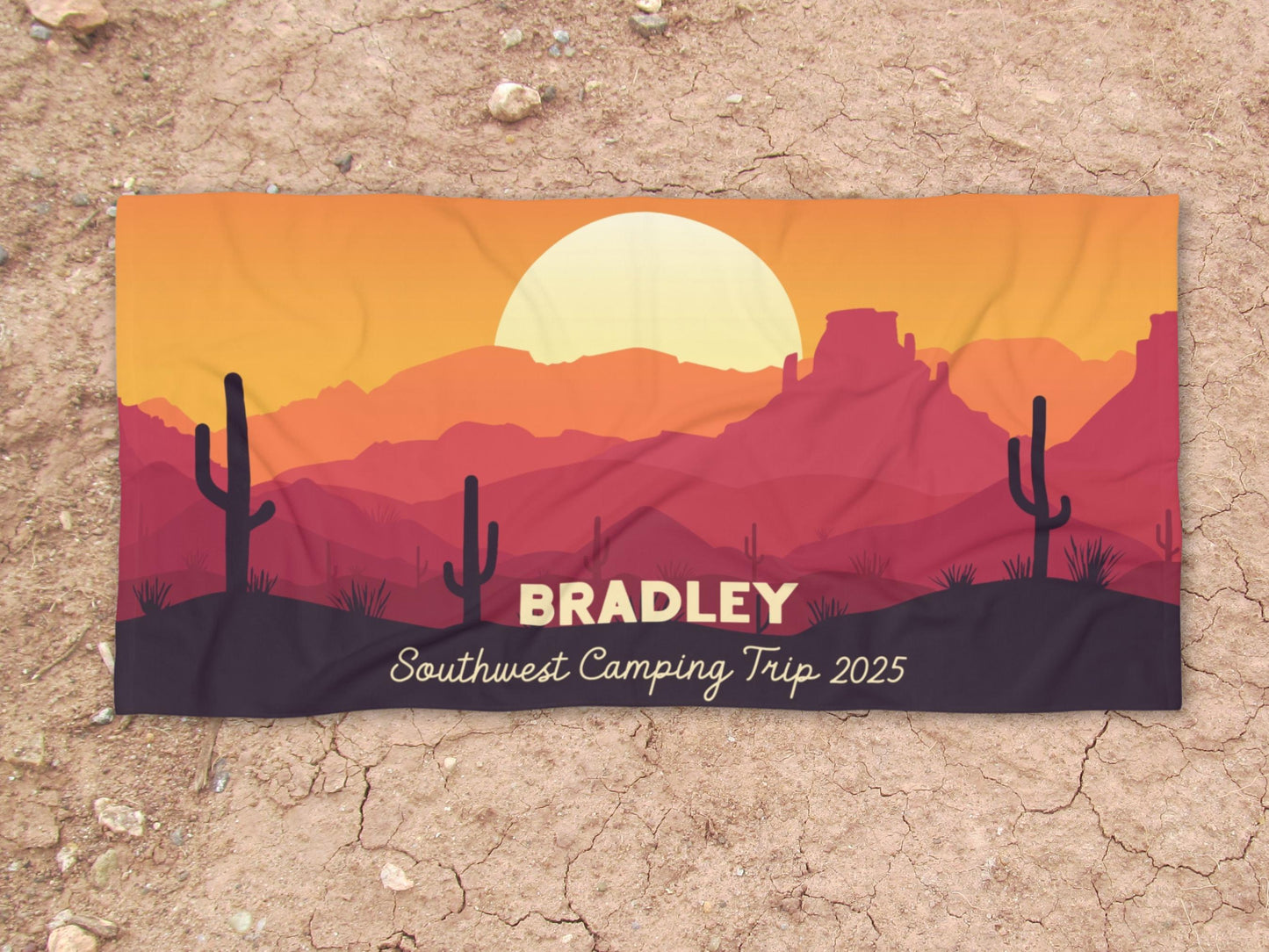 Personalized Camping Towel: Southwest Custom Mountain Design
