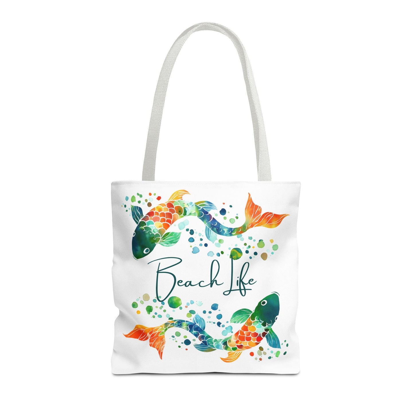 Personalized Beach Life Tote with Colorful Fish