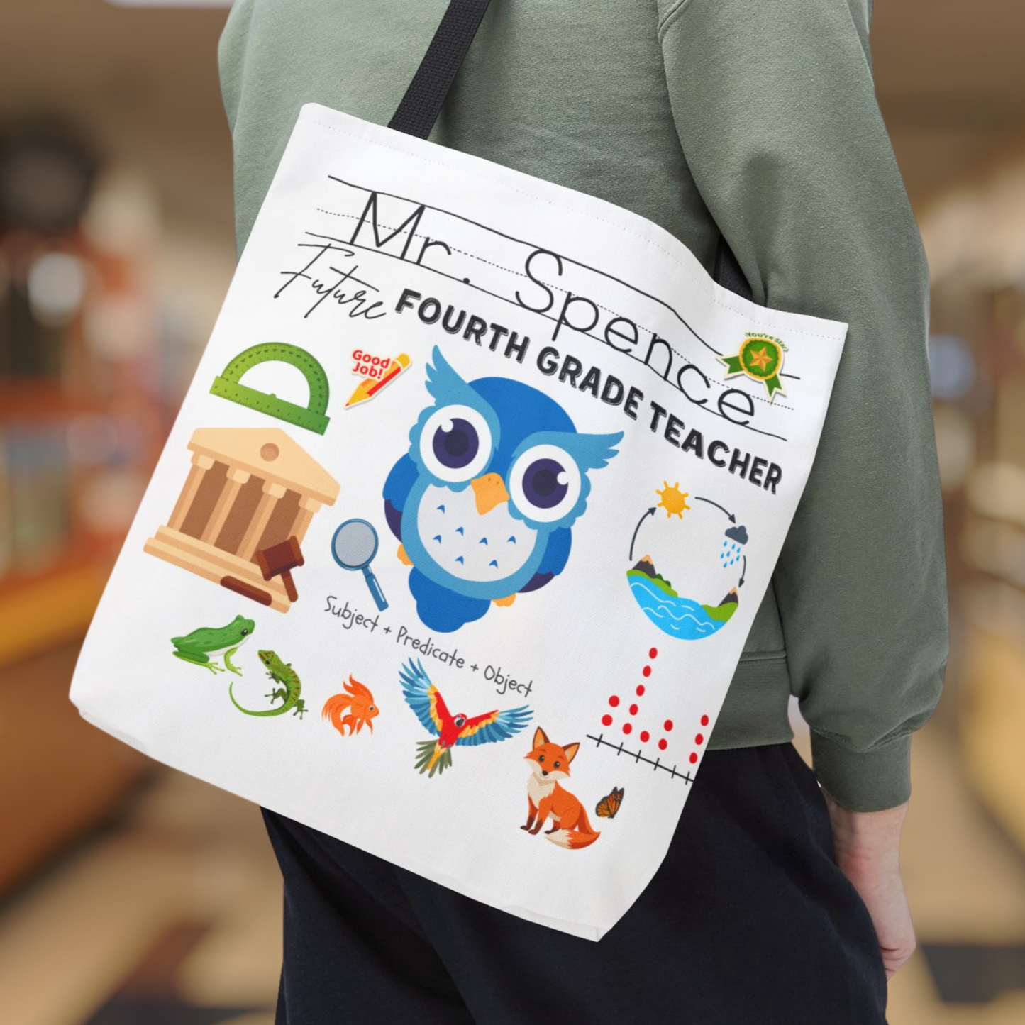 Personalized Fourth Grade Teacher Tote Bag